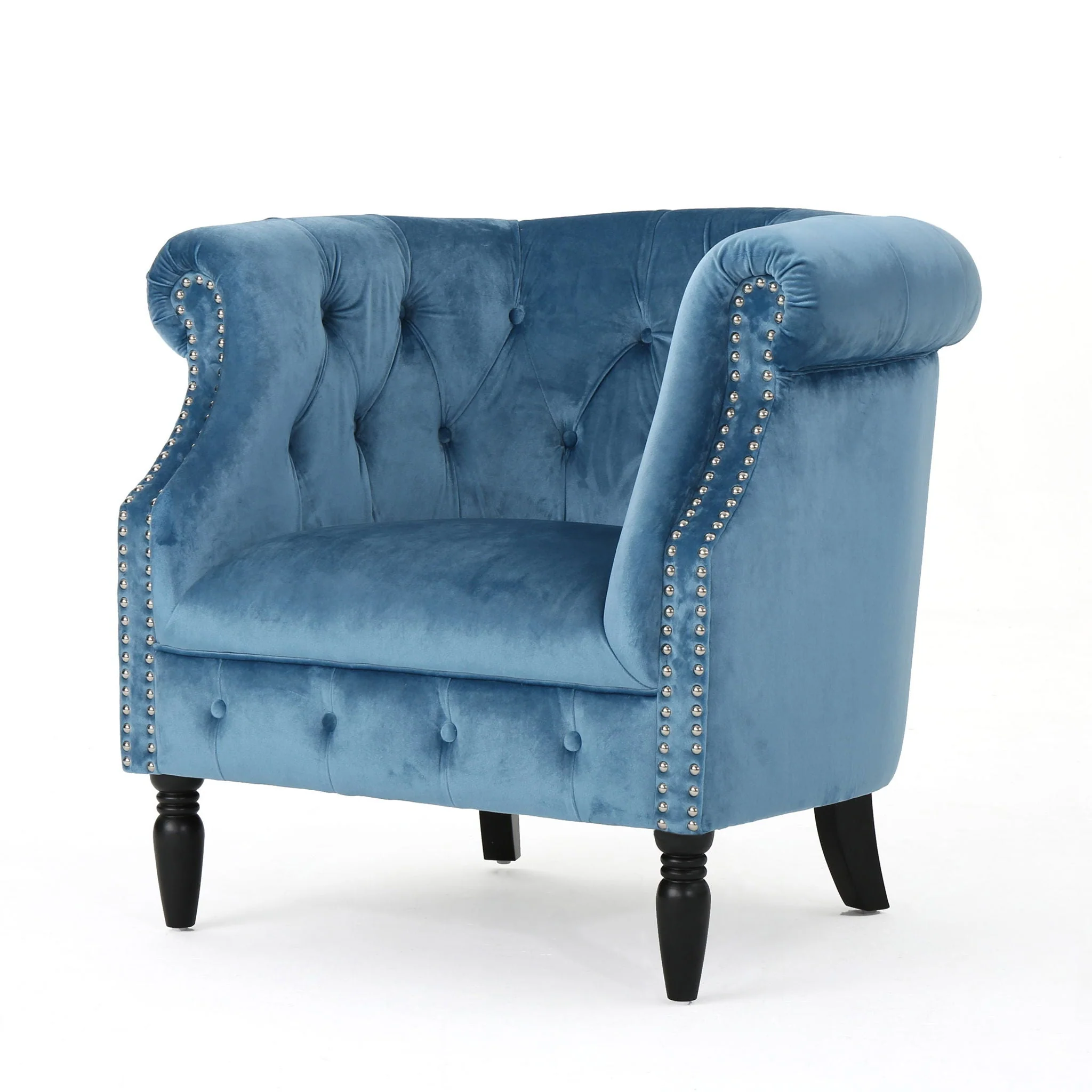 Celestialis - Upholstered Club Chair With Tub Design And Rolled Recessed Armrests - Image 6