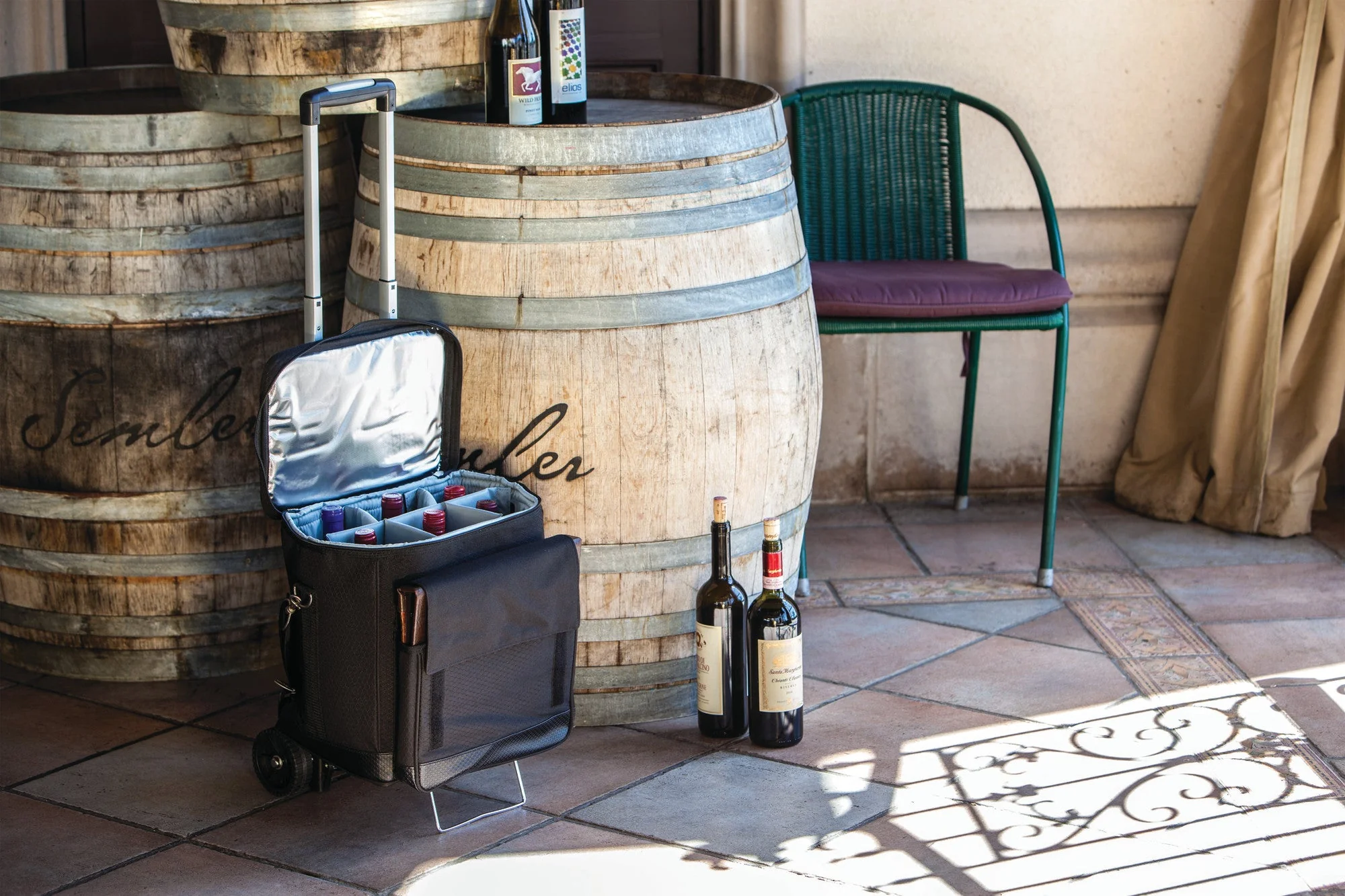 Cellar 6-Bottle Wine Carrier & Cooler Tote with Trolley - Image 4