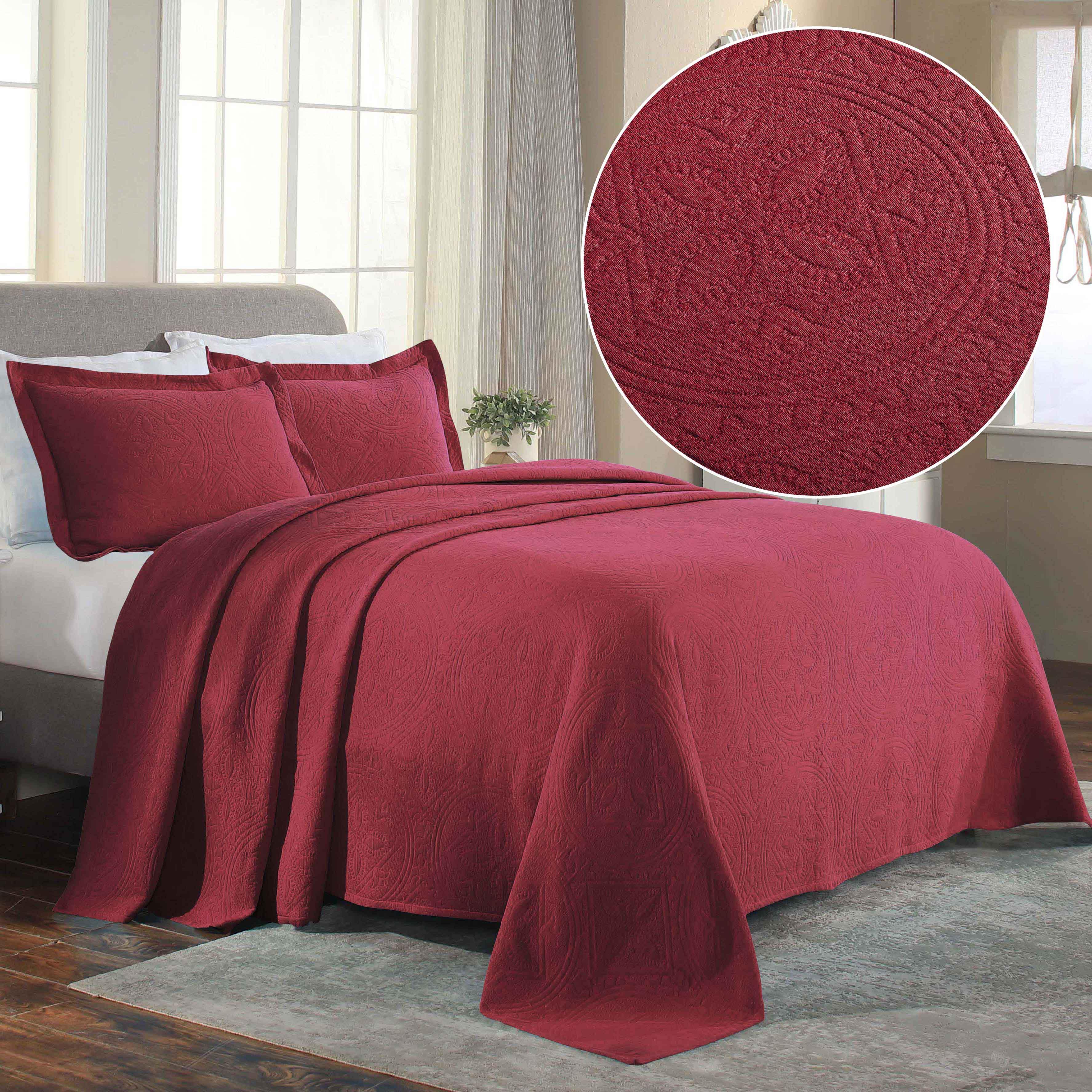 Celtic Circle Cotton Jacquard Matelasse Bedspread Set - Image 17