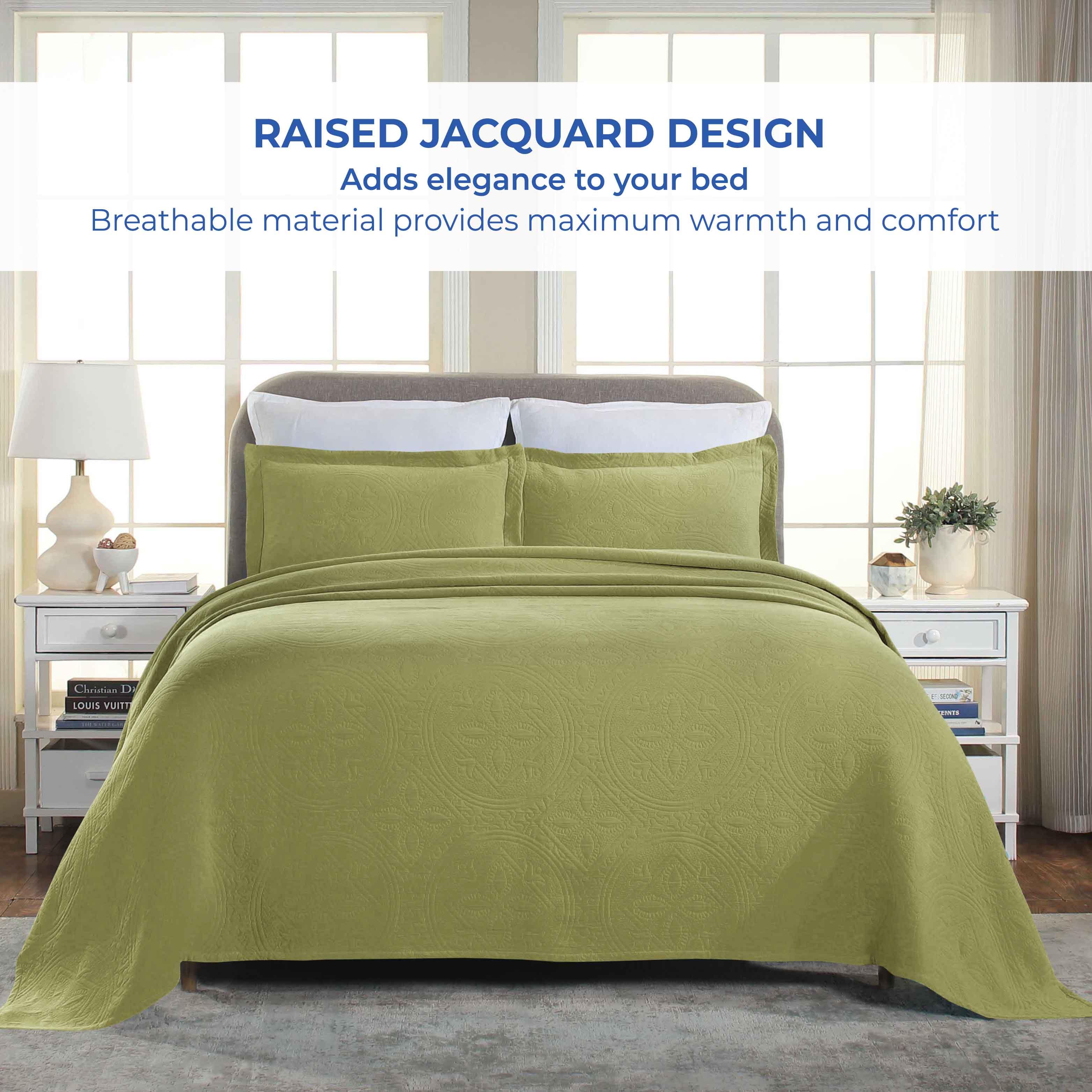 Celtic Circle Cotton Jacquard Matelasse Bedspread Set - Image 39