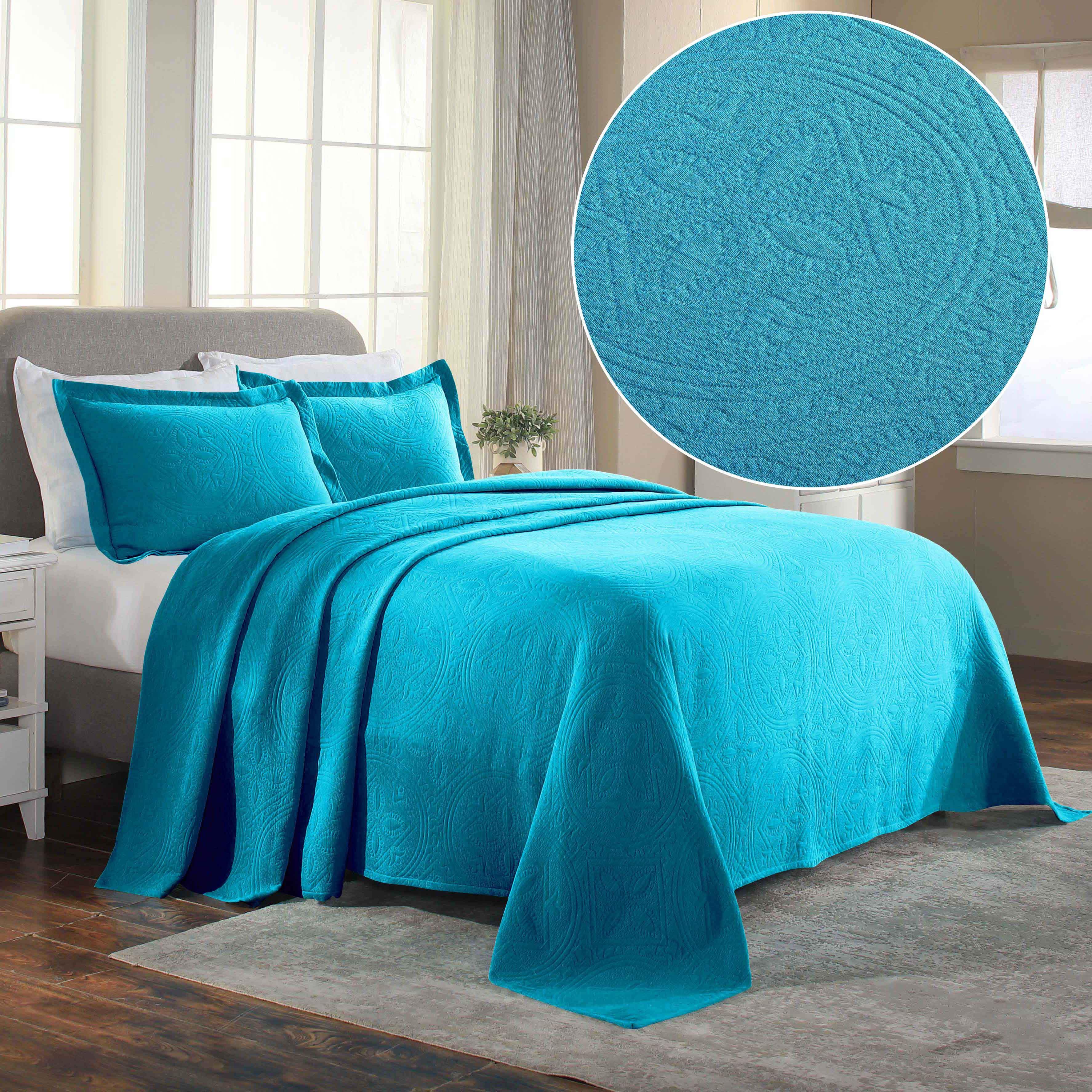 Celtic Circle Cotton Jacquard Matelasse Bedspread Set - Image 41