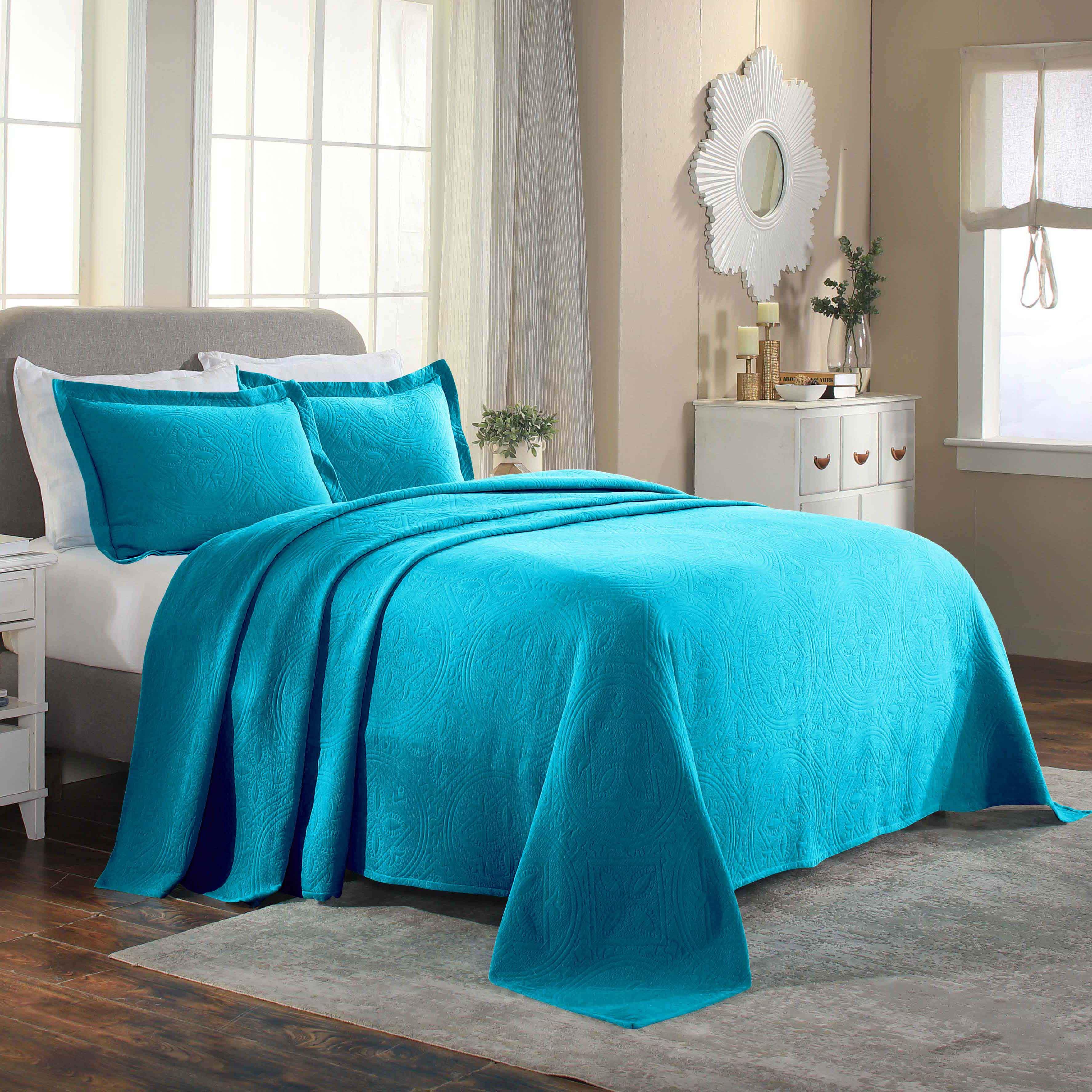 Celtic Circle Cotton Jacquard Matelasse Bedspread Set - Image 43
