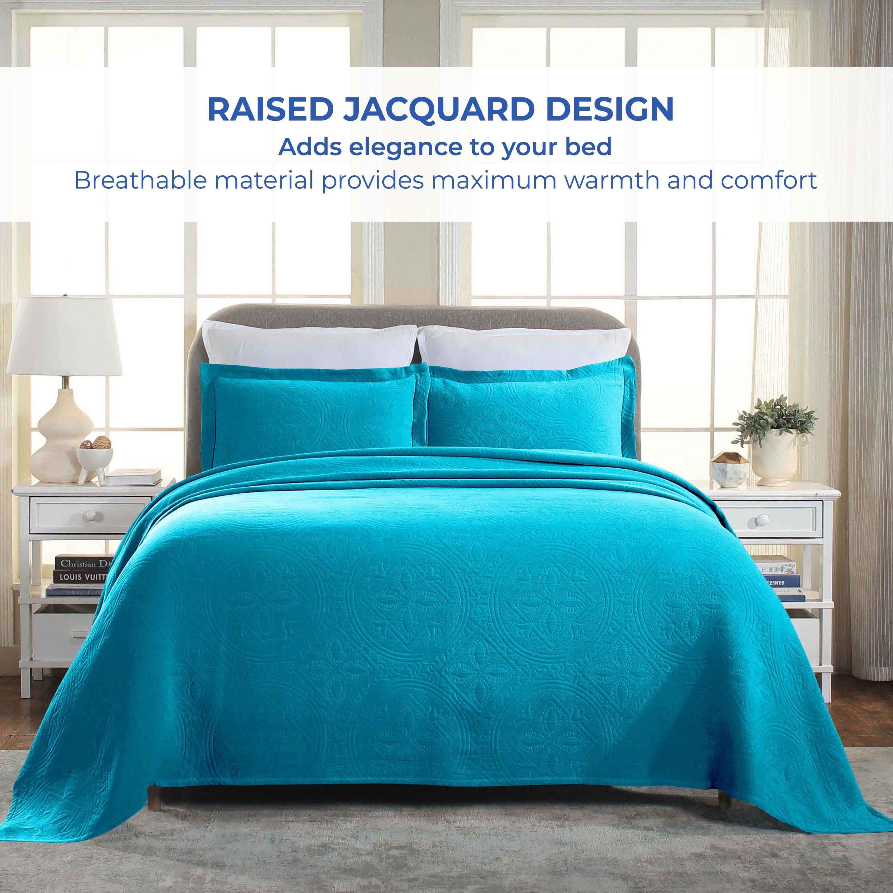 Celtic Circle Cotton Jacquard Matelasse Bedspread Set - Image 47