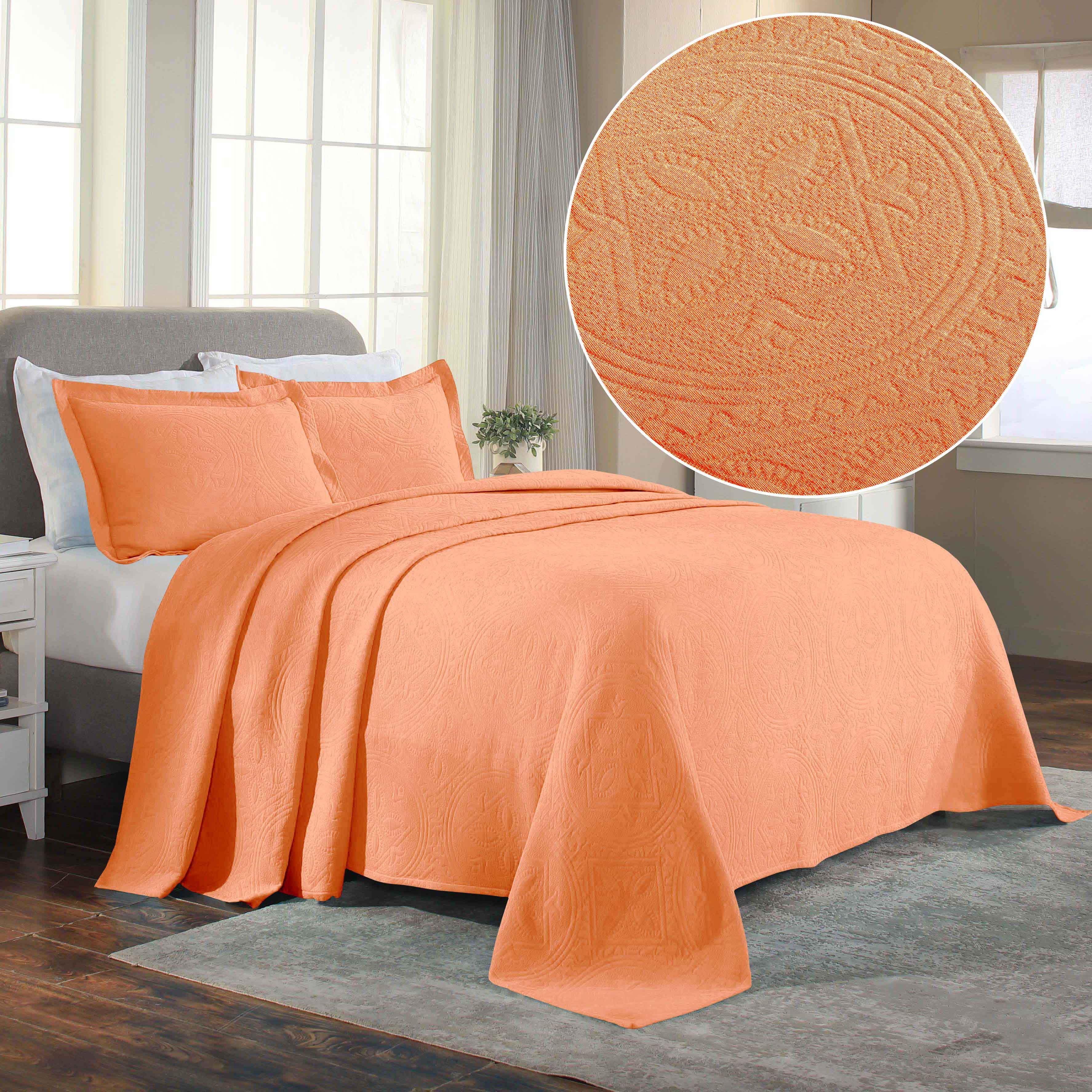 Celtic Circle Cotton Jacquard Matelasse Bedspread Set - Image 49