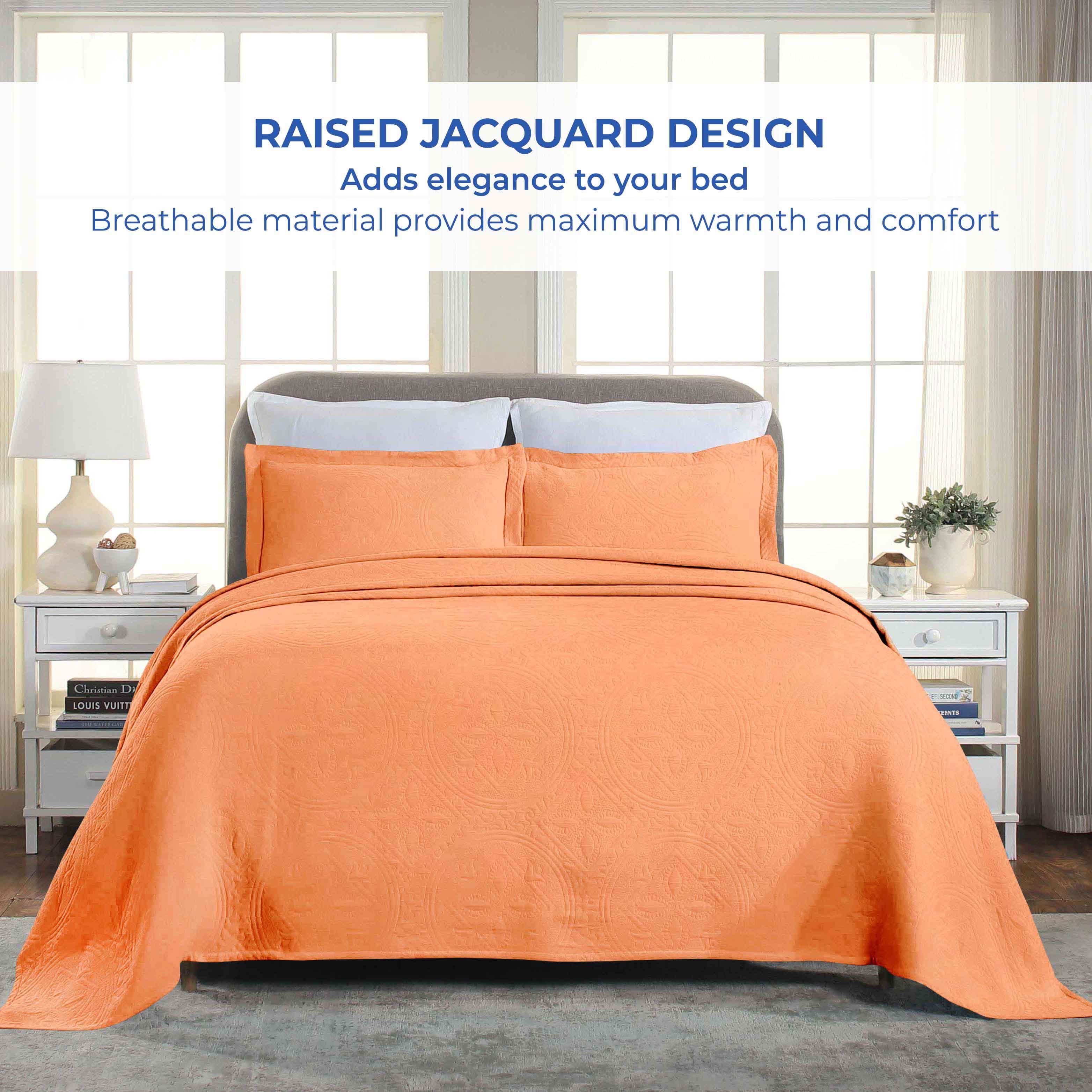 Celtic Circle Cotton Jacquard Matelasse Bedspread Set - Image 55