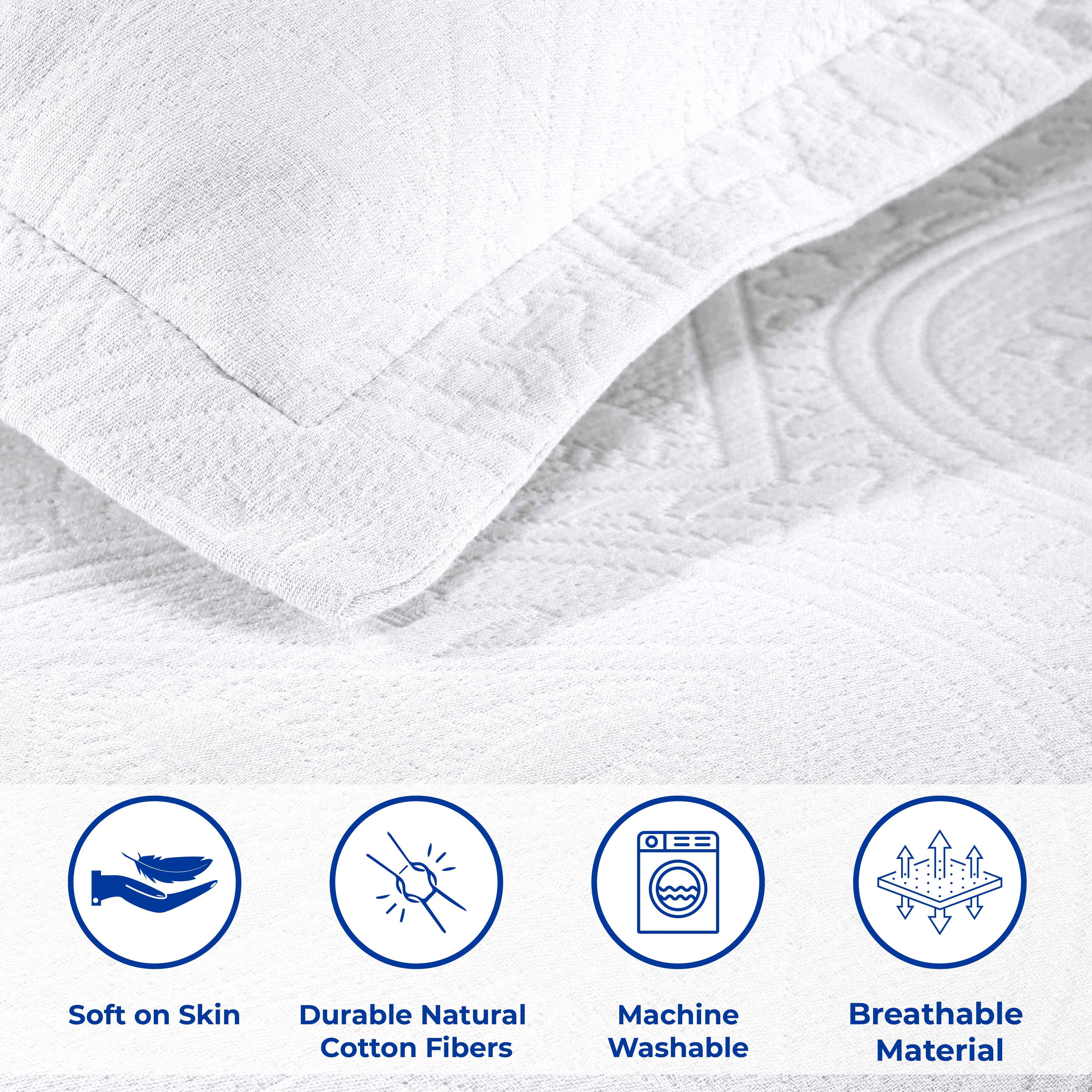 Celtic Circle Cotton Jacquard Matelasse Bedspread Set - Image 76