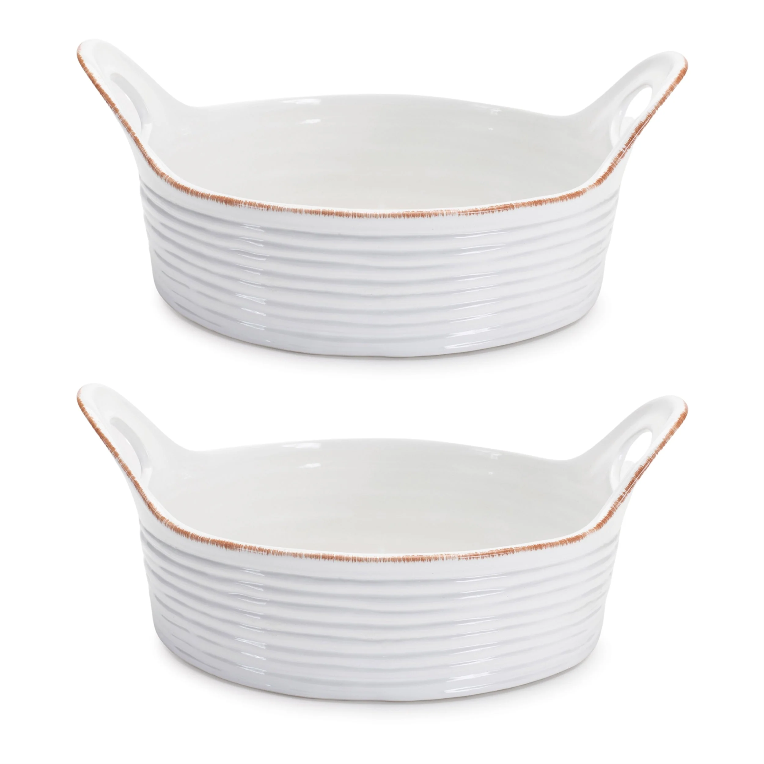Ceramic Bowl with Handles (Set of 2) - Image 2