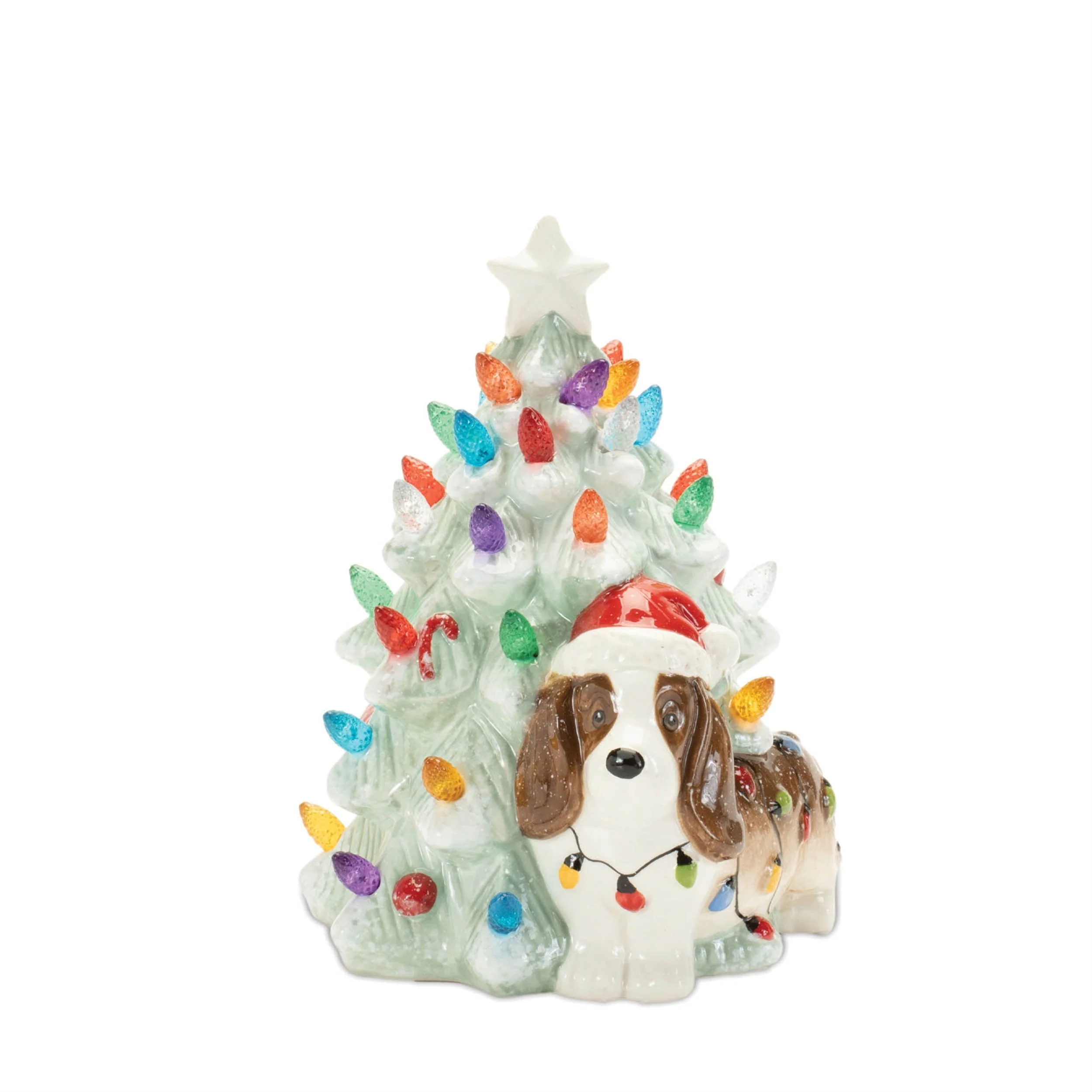 Ceramic Christmas Tree with Dog (Set of 2) - Image 3