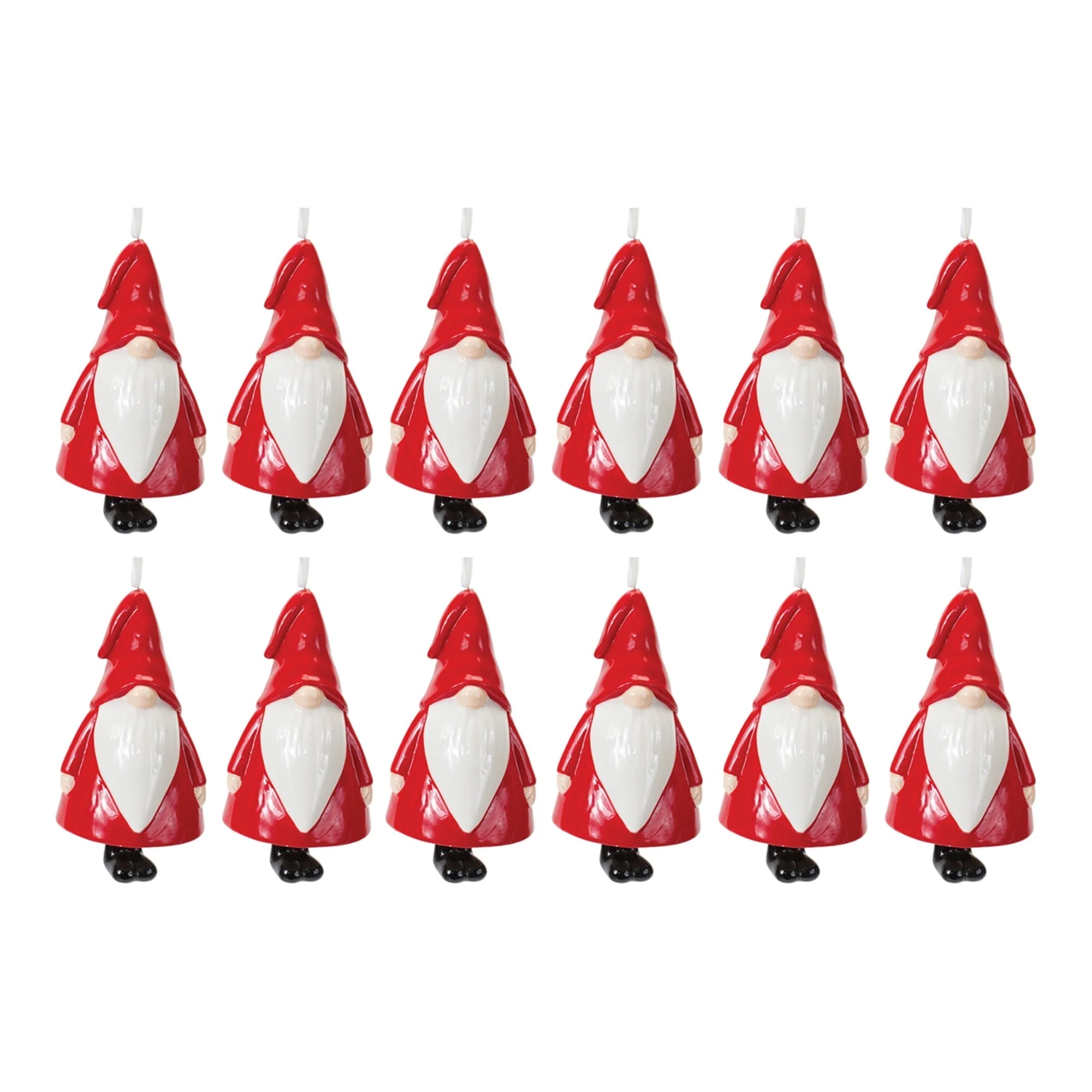 Ceramic Gnome Bell Ornament (Set of 12) - Image 3
