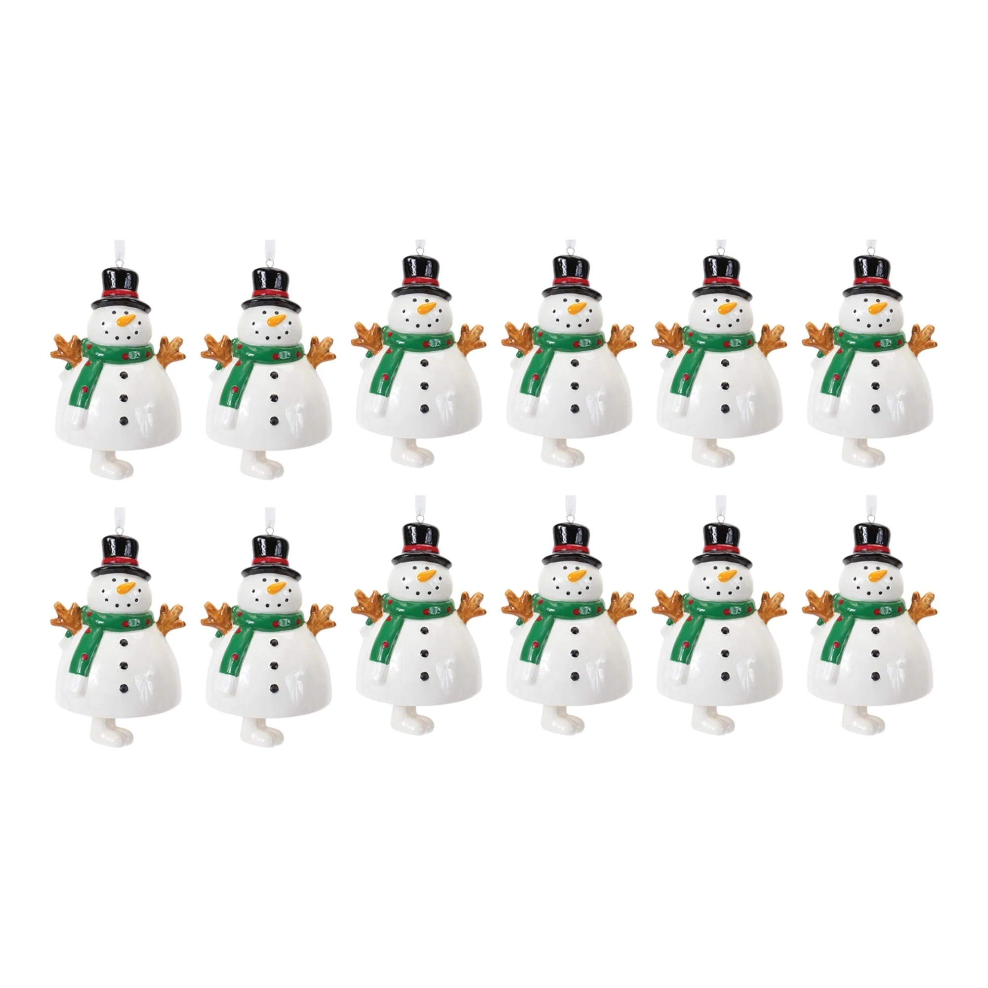Ceramic Snowman Bell Ornament (Set of 12) - Image 2