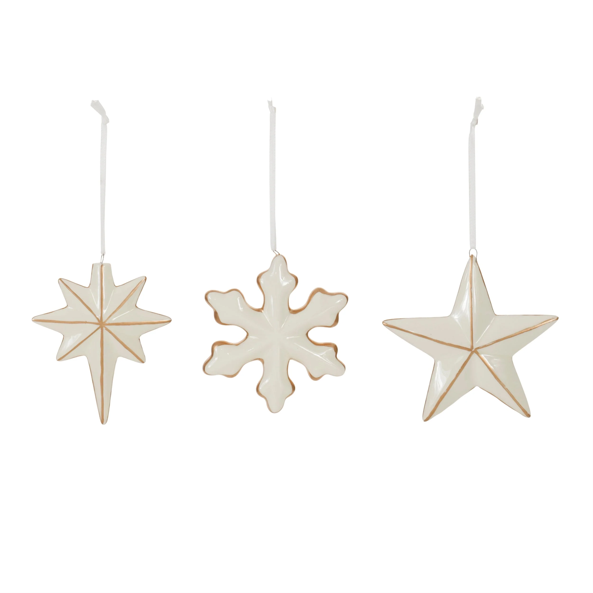 Ceramic Star and Snowflake Ornament (Set of 6) - Image 2