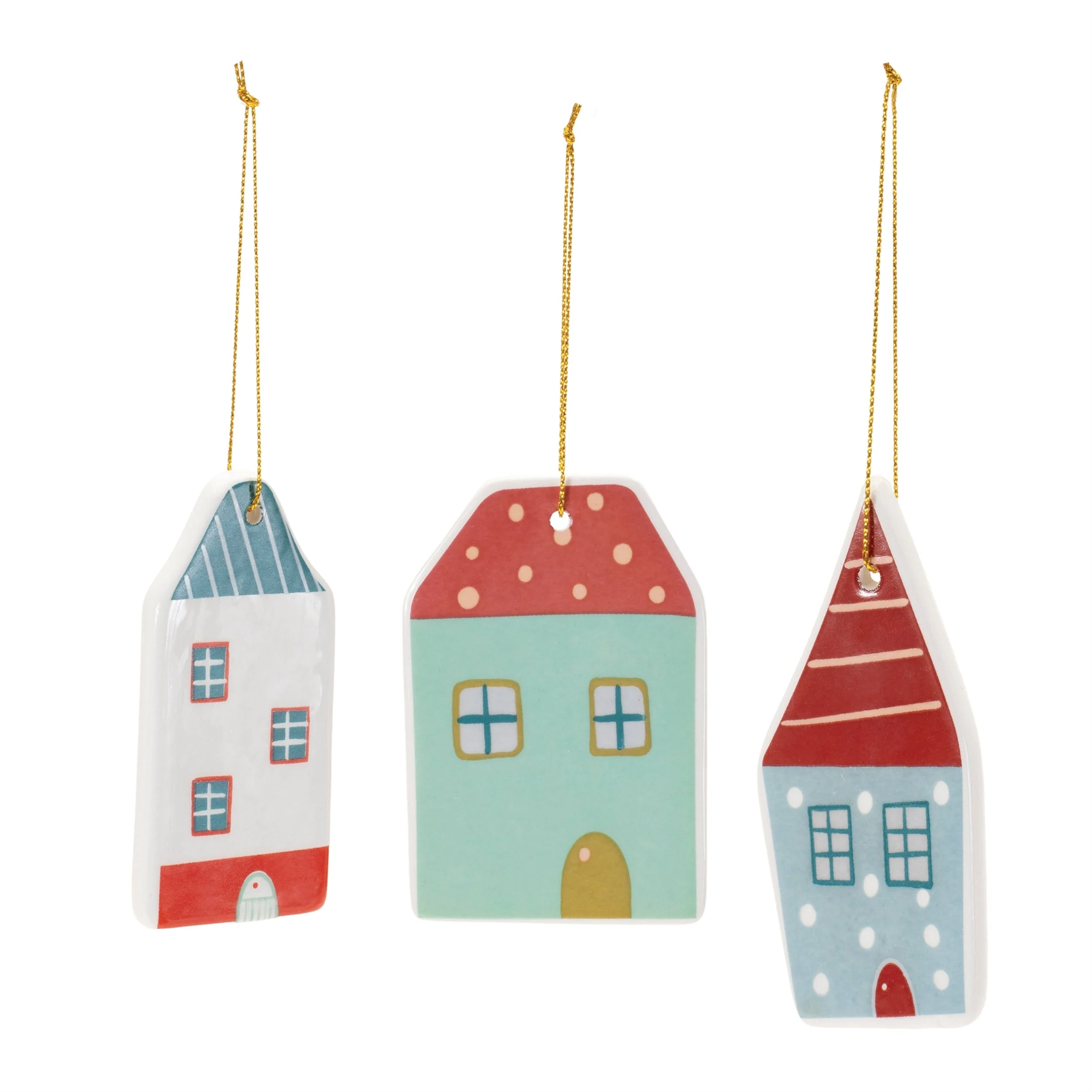 Ceramic Winter House Ornament (Set of 12) - Image 2