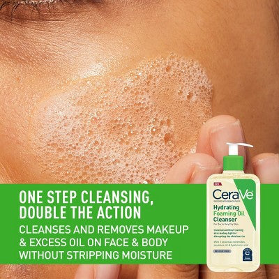 CeraVe Hydrating Foaming Cleansing Oil Face Wash 8 fl oz - New - Image 4