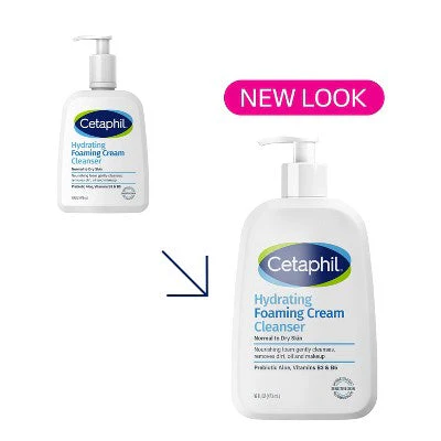 Cetaphil Hydrating Foaming Cream Facial Cleanser Face Wash with Niacinamide 16oz - Imperfect Container Co - Image 2