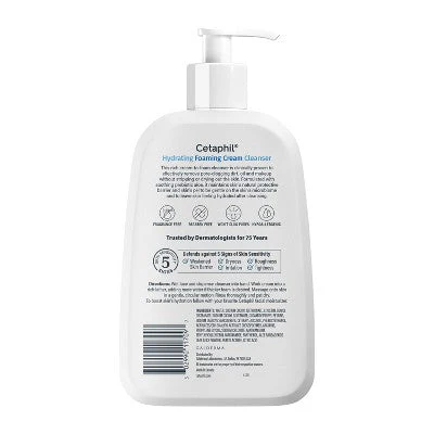 Cetaphil Hydrating Foaming Cream Facial Cleanser Face Wash with Niacinamide 16oz - Imperfect Container Co - Image 5