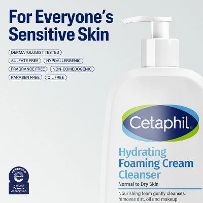 Cetaphil Hydrating Foaming Cream Facial Cleanser Face Wash with Niacinamide 16oz - Imperfect Container Co - Image 7
