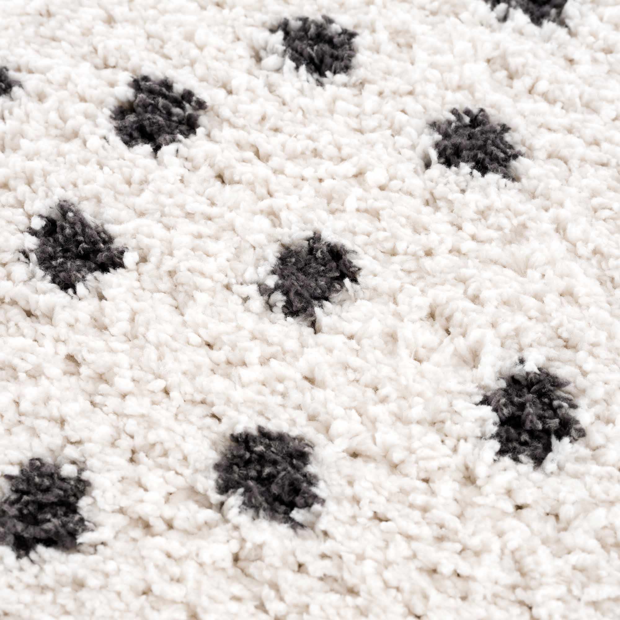 Chaia Dotted Black & White Plush Rug - Image 14