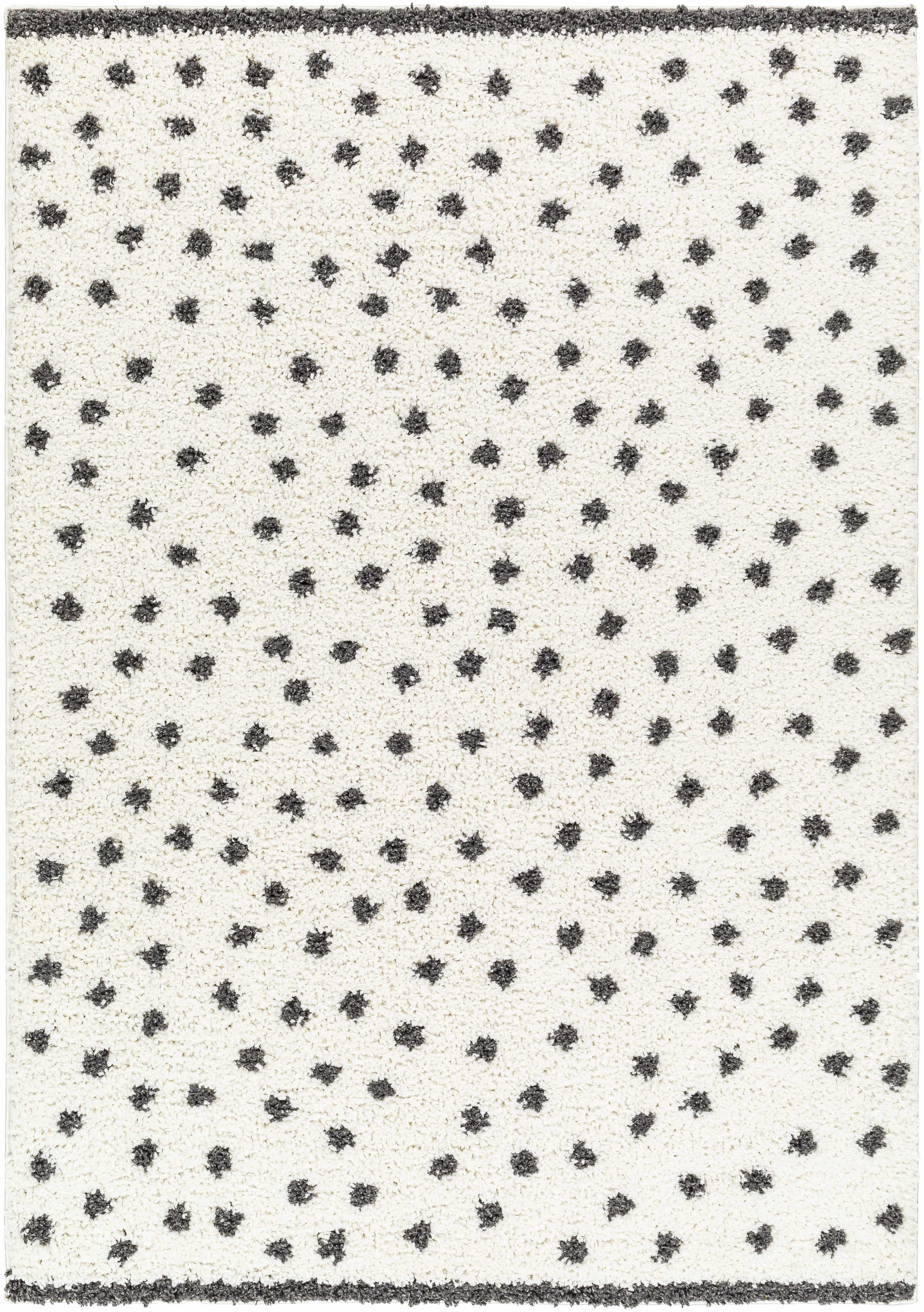 Chaia Dotted Black & White Plush Rug - Image 17