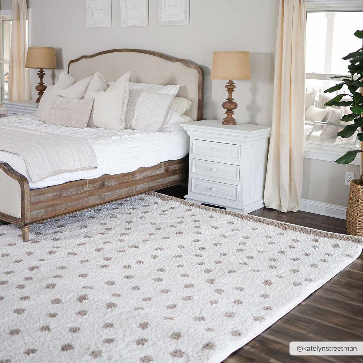 Chaia Dotted Cream & Brown Plush Rug - Image 2
