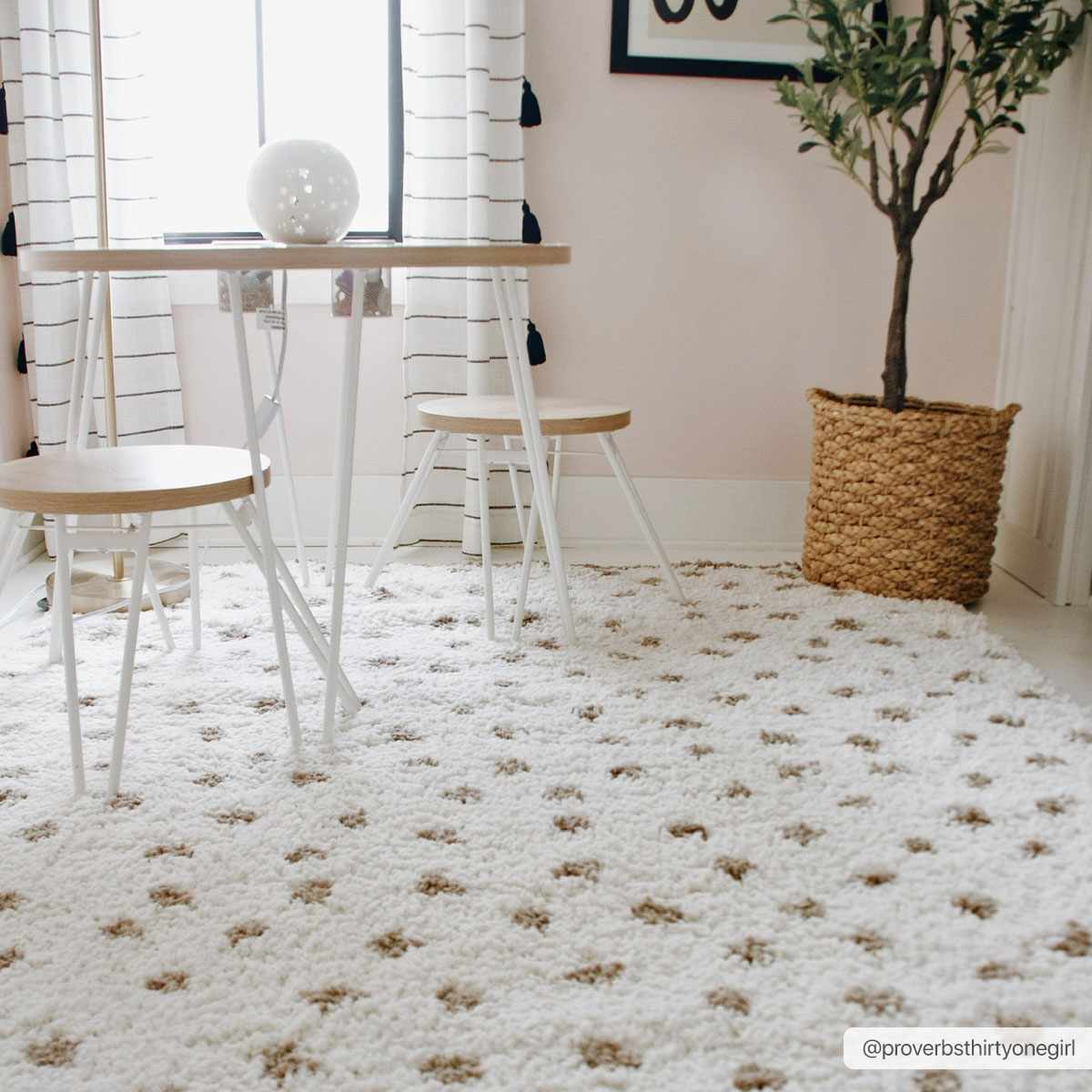 Chaia Dotted Cream & Brown Plush Rug - Image 3