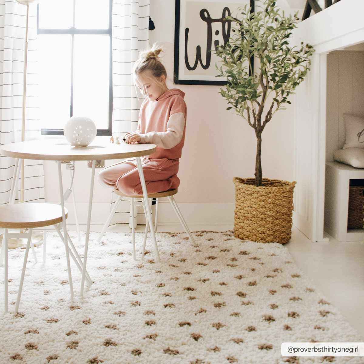 Chaia Dotted Cream & Brown Plush Rug - Image 4