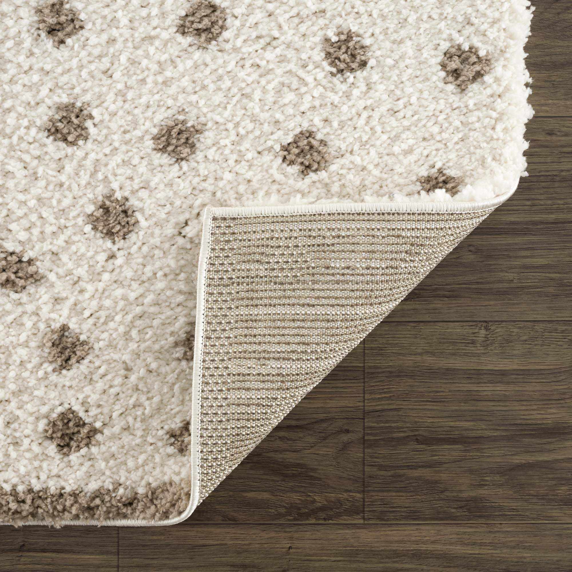 Chaia Dotted Cream & Brown Plush Rug - Image 6