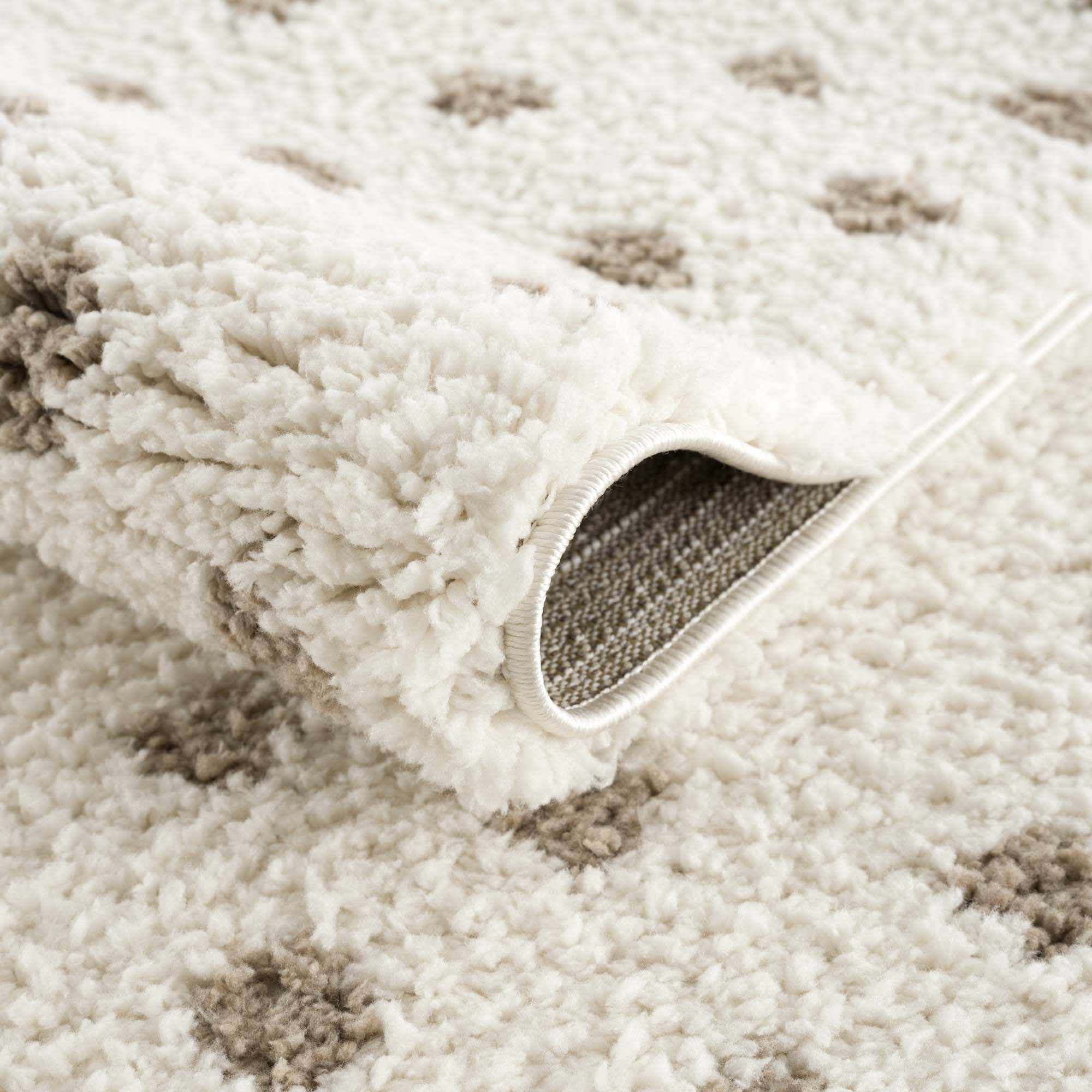 Chaia Dotted Cream & Brown Plush Rug - Image 7