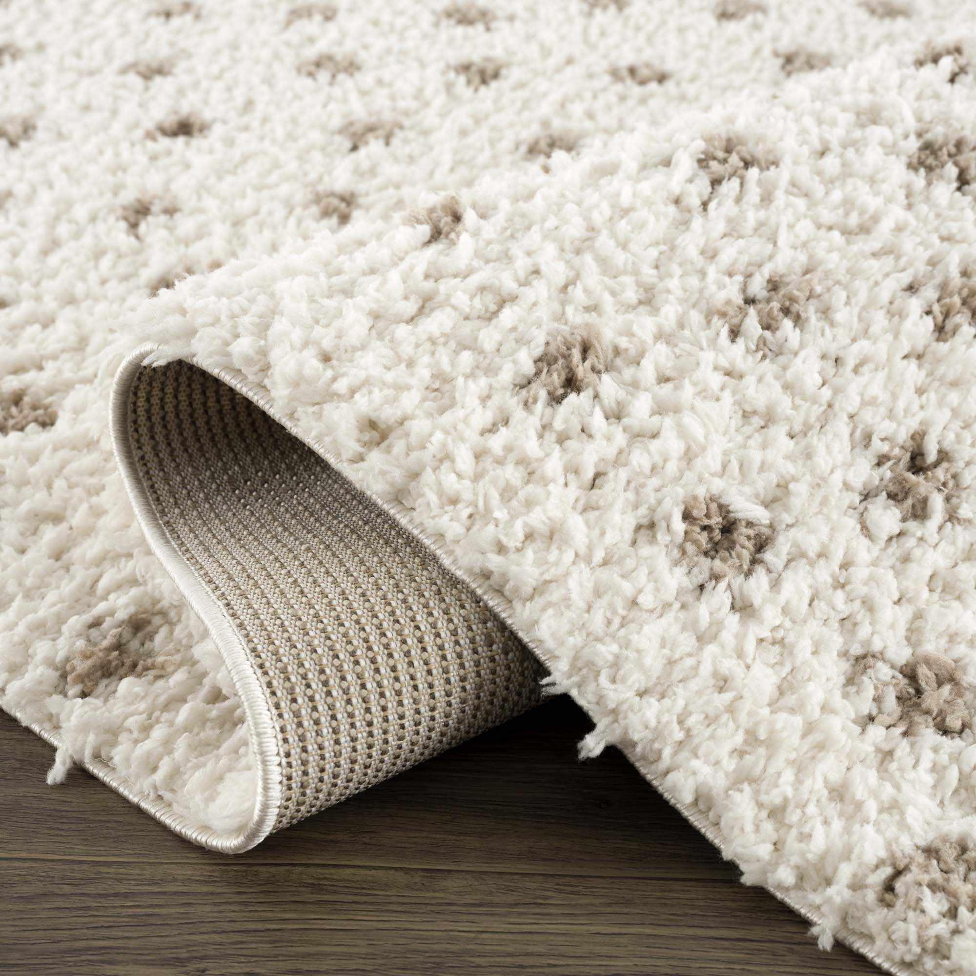 Chaia Dotted Cream & Brown Plush Rug - Image 8