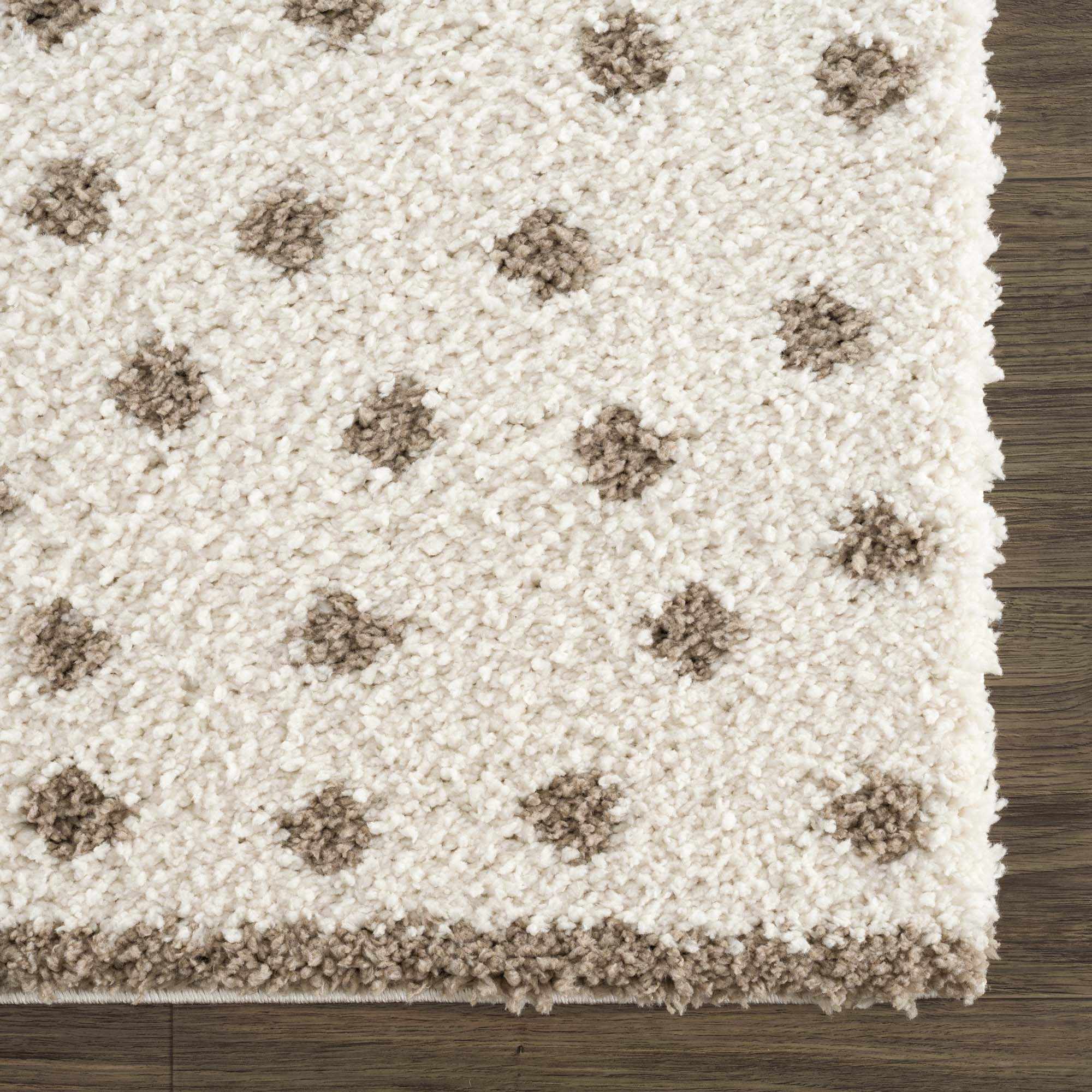Chaia Dotted Cream & Brown Plush Rug - Image 9