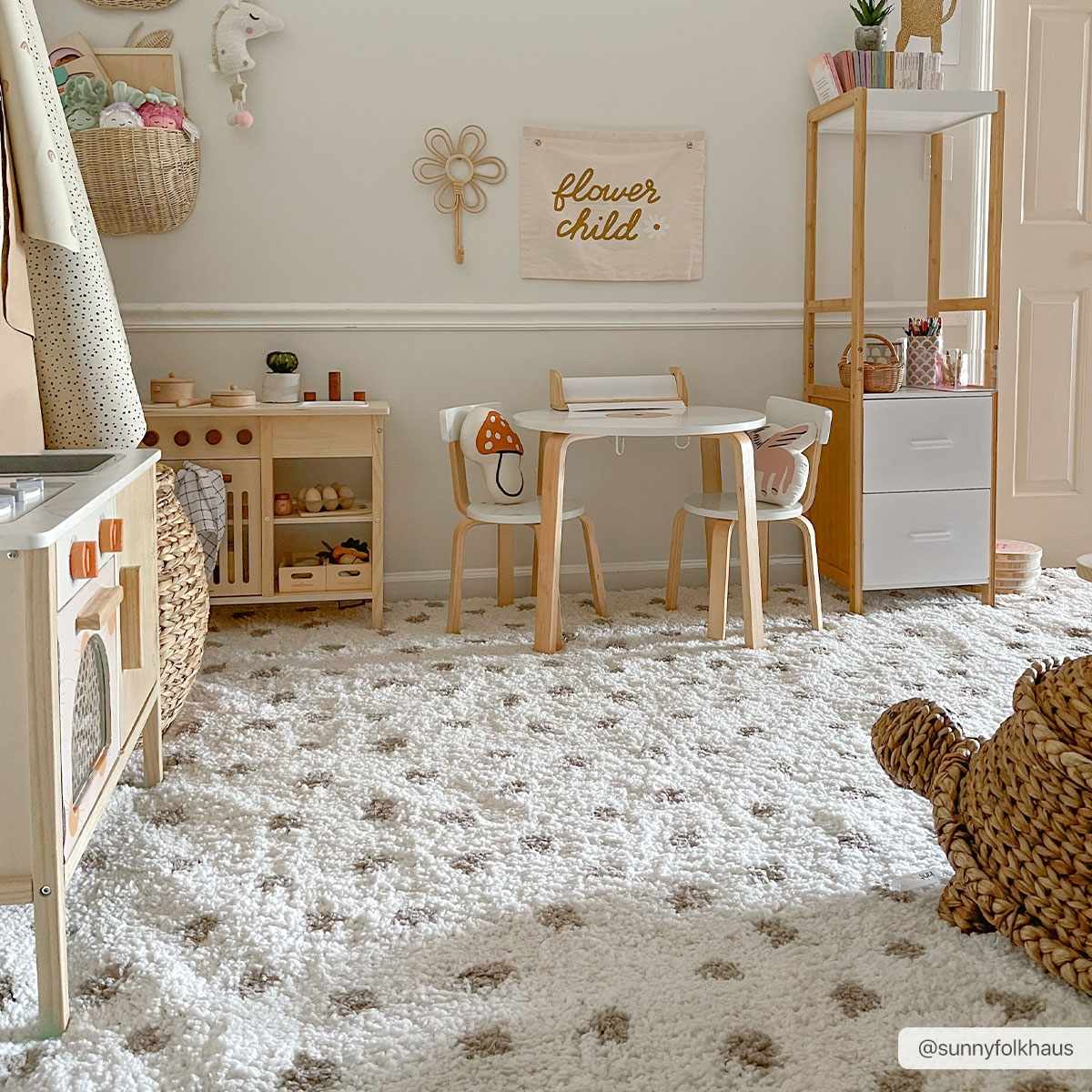 Chaia Dotted Cream & Gray Plush Area Rug - Clearance - Image 2