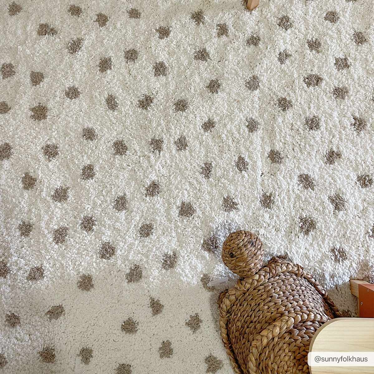 Chaia Dotted Cream & Gray Plush Area Rug - Clearance - Image 3