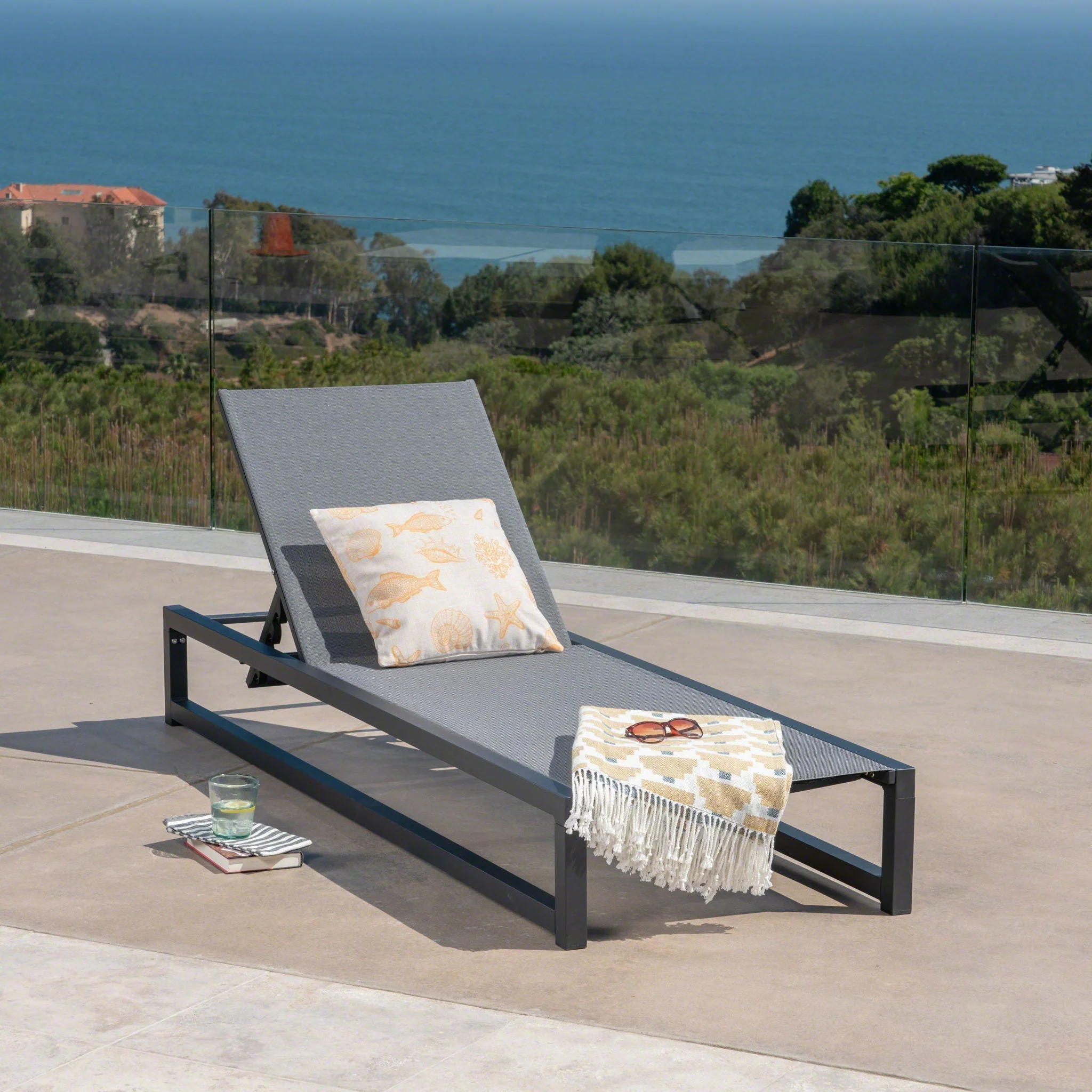 Chaise Lounge With 5 Reclining Positions, Outdoor Patio Lounge Chairs - Image 13