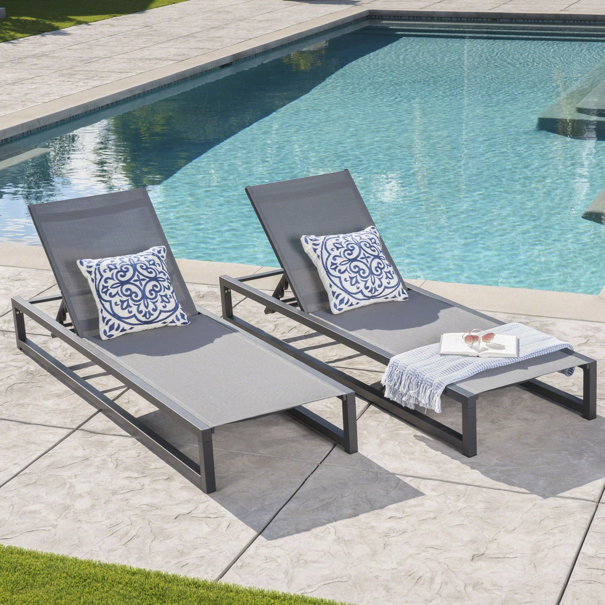 Chaise Lounge With 5 Reclining Positions, Outdoor Patio Lounge Chairs - Image 15