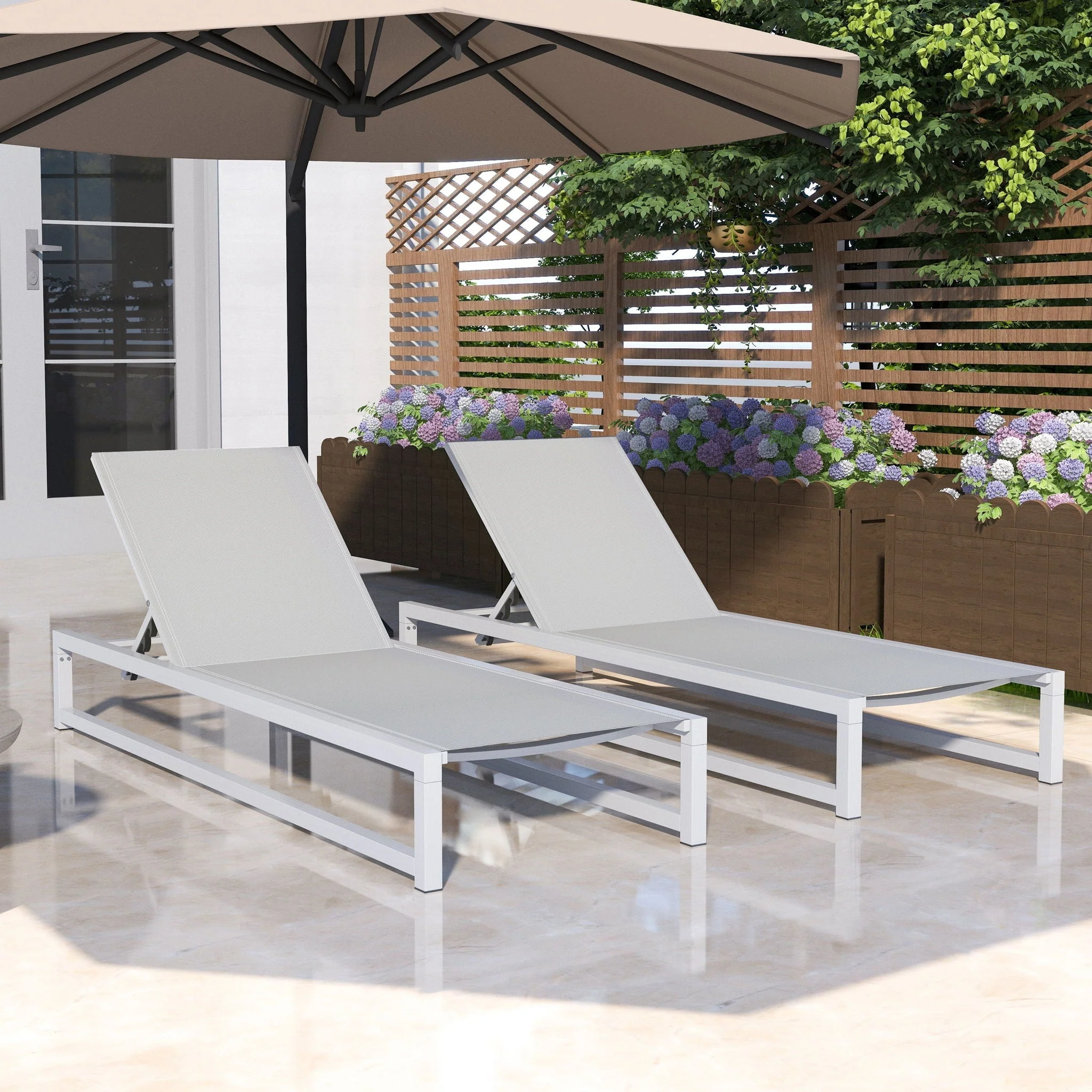 Chaise Lounge With 5 Reclining Positions, Outdoor Patio Lounge Chairs - Image 17