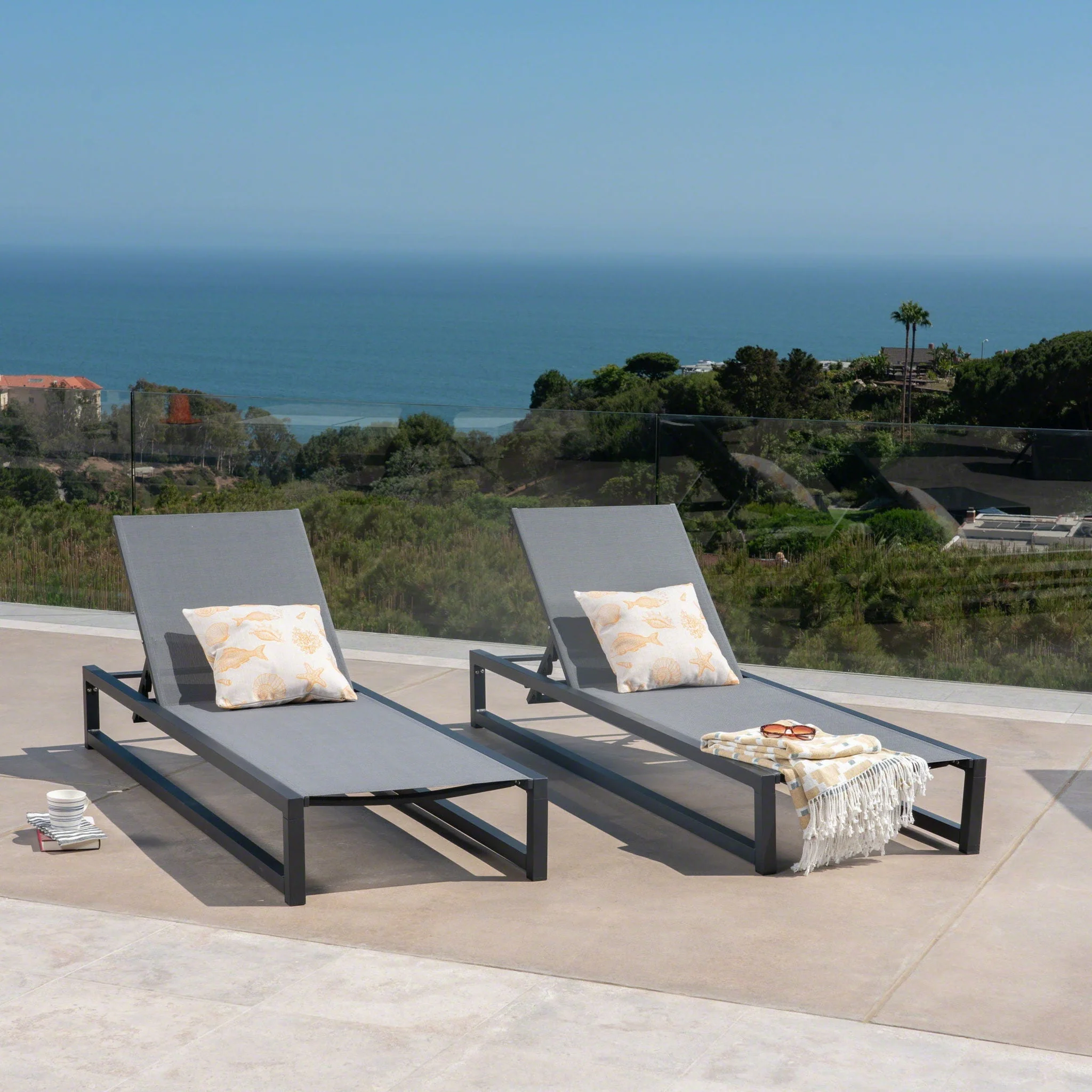 Chaise Lounge With 5 Reclining Positions, Outdoor Patio Lounge Chairs - Image 8