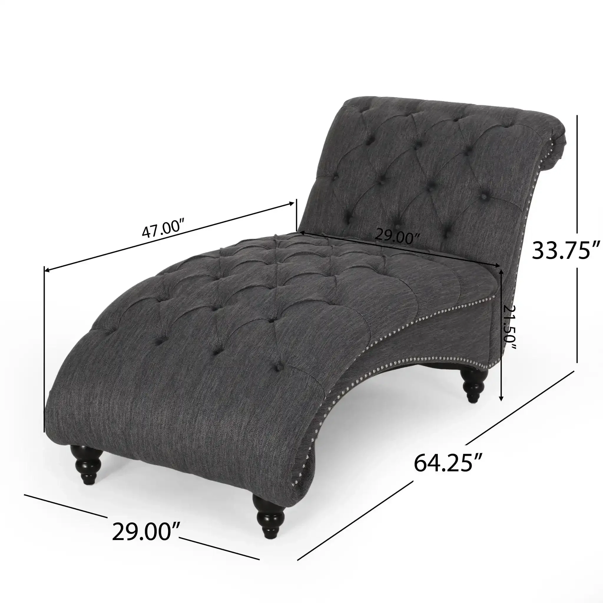 Chaise Lounge With Button Tufted Diamon Stitch - Image 5