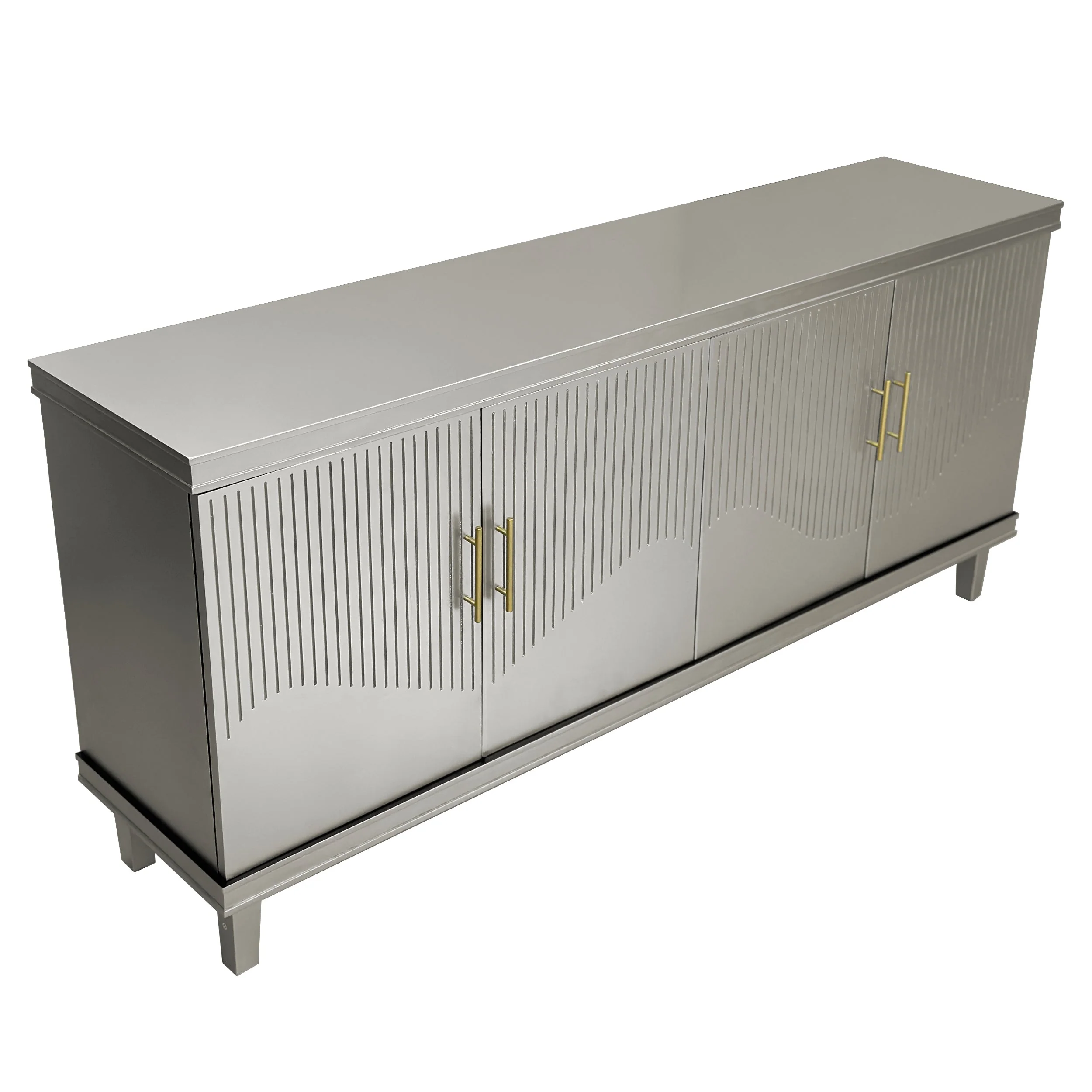 Champagne 4-Door Cabinet with Adjustable Shelves - Image 7