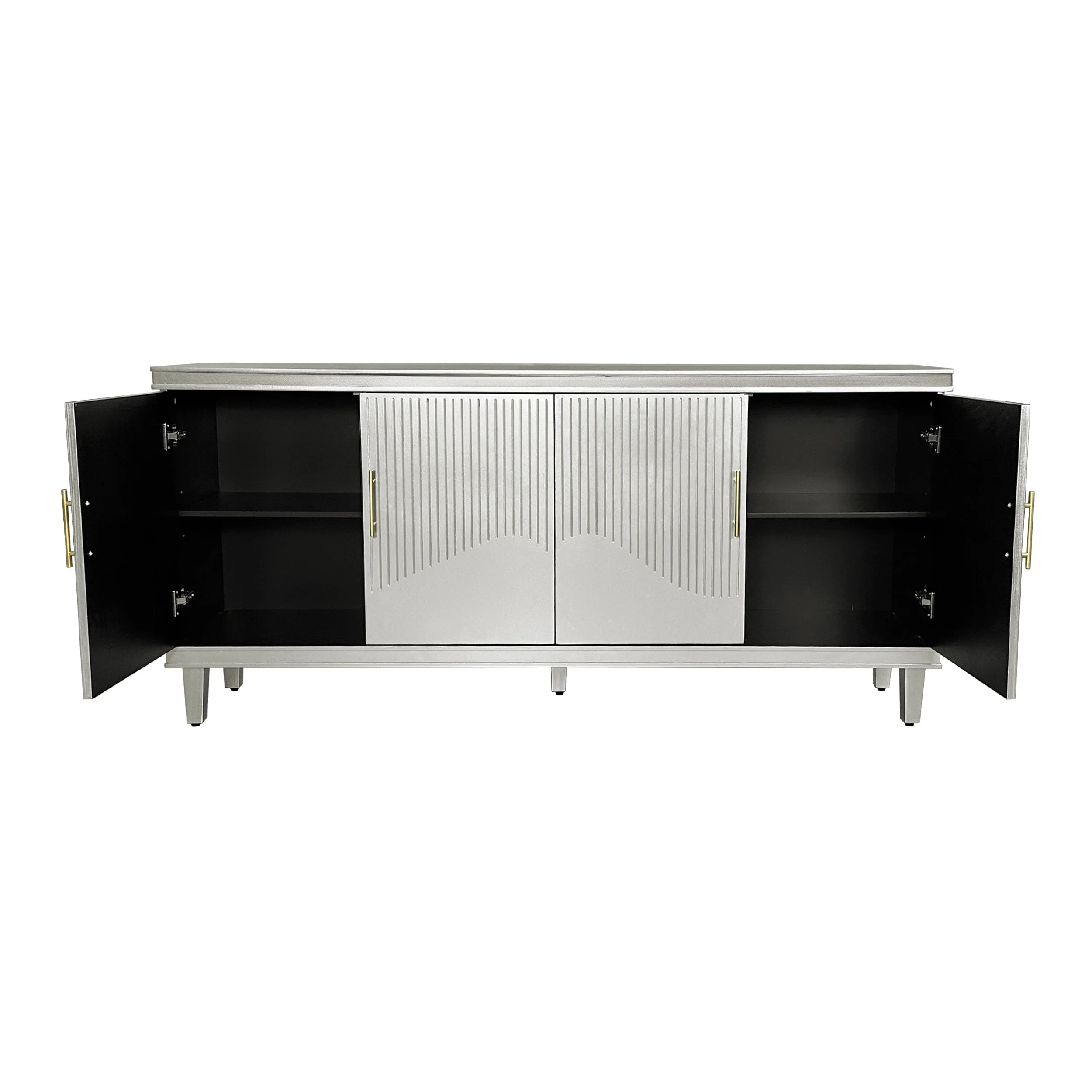 Champagne 4-Door Cabinet with Adjustable Shelves - Image 9