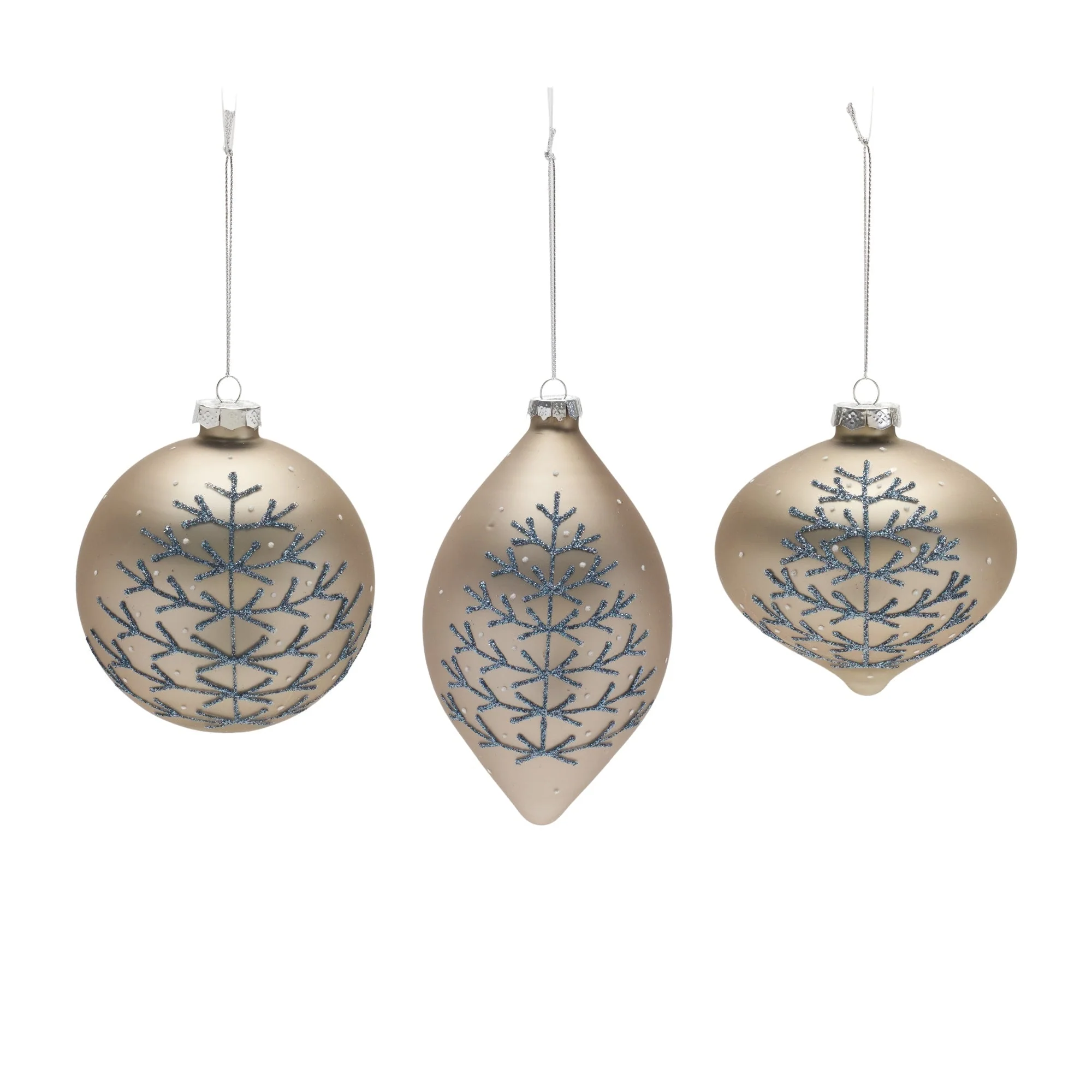 Champagne Glittered Ball Ornament (Set of 6) - Image 3