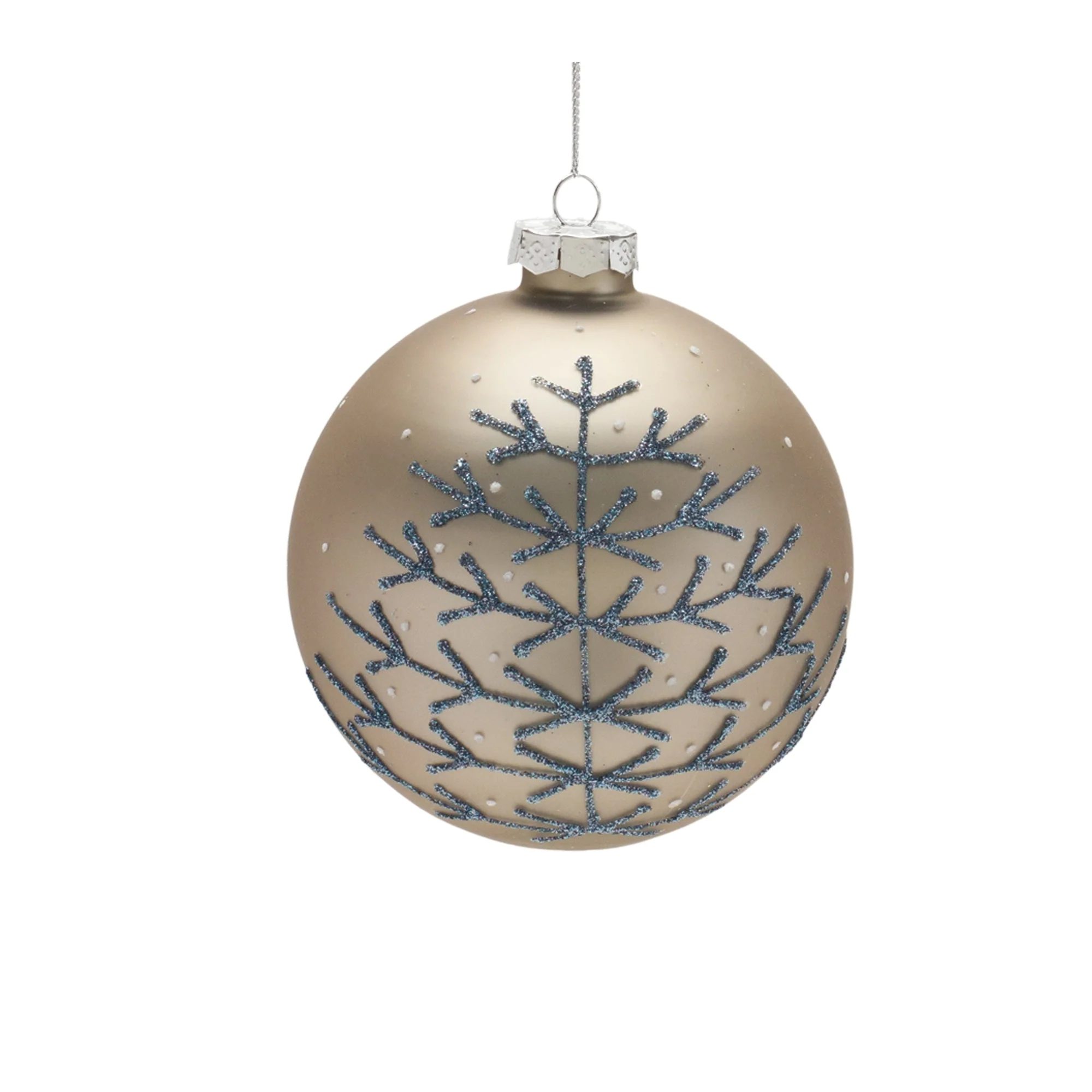 Champagne Glittered Ball Ornament (Set of 6) - Image 4