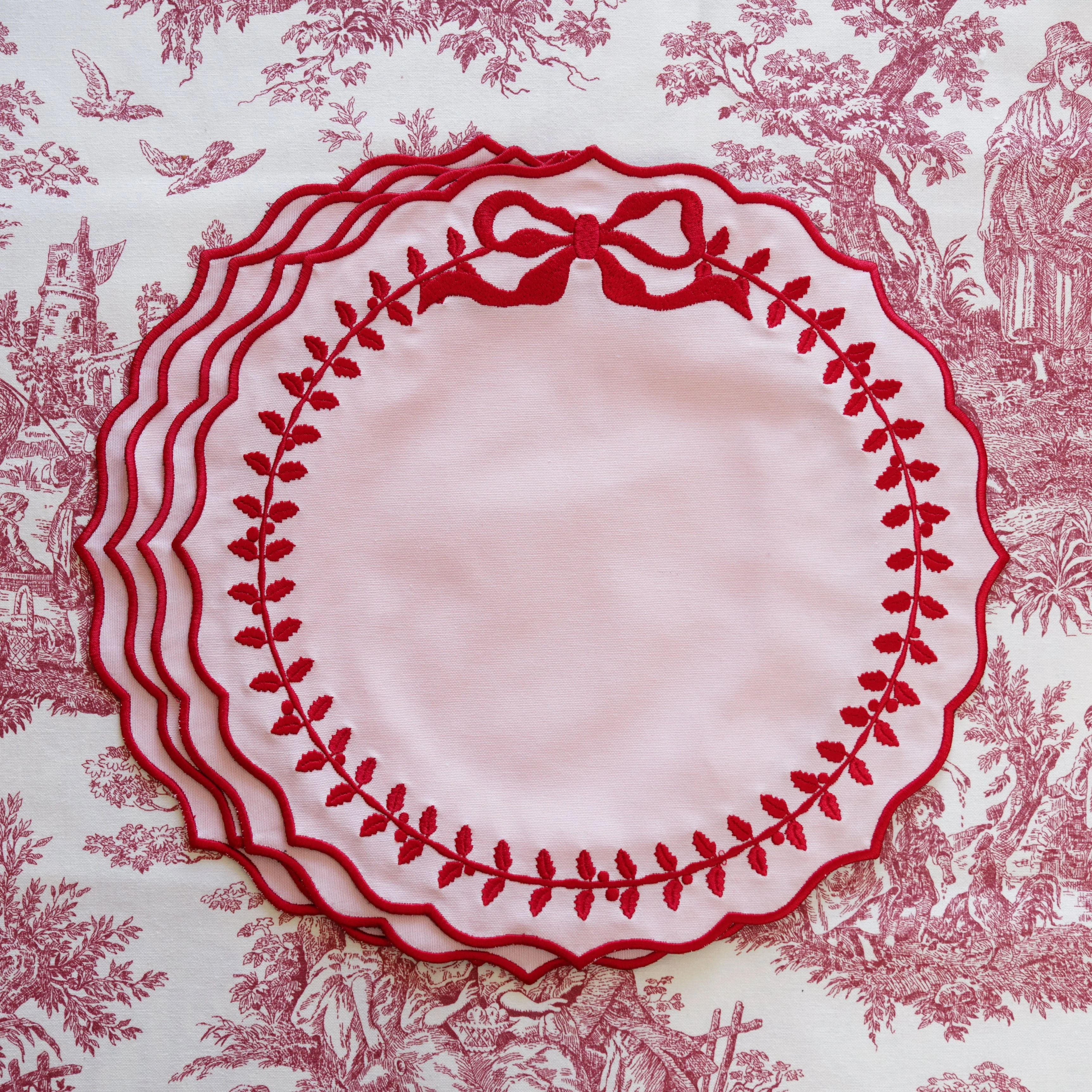 Champagne Pink Cotton Blend Round Placemat - Image 4