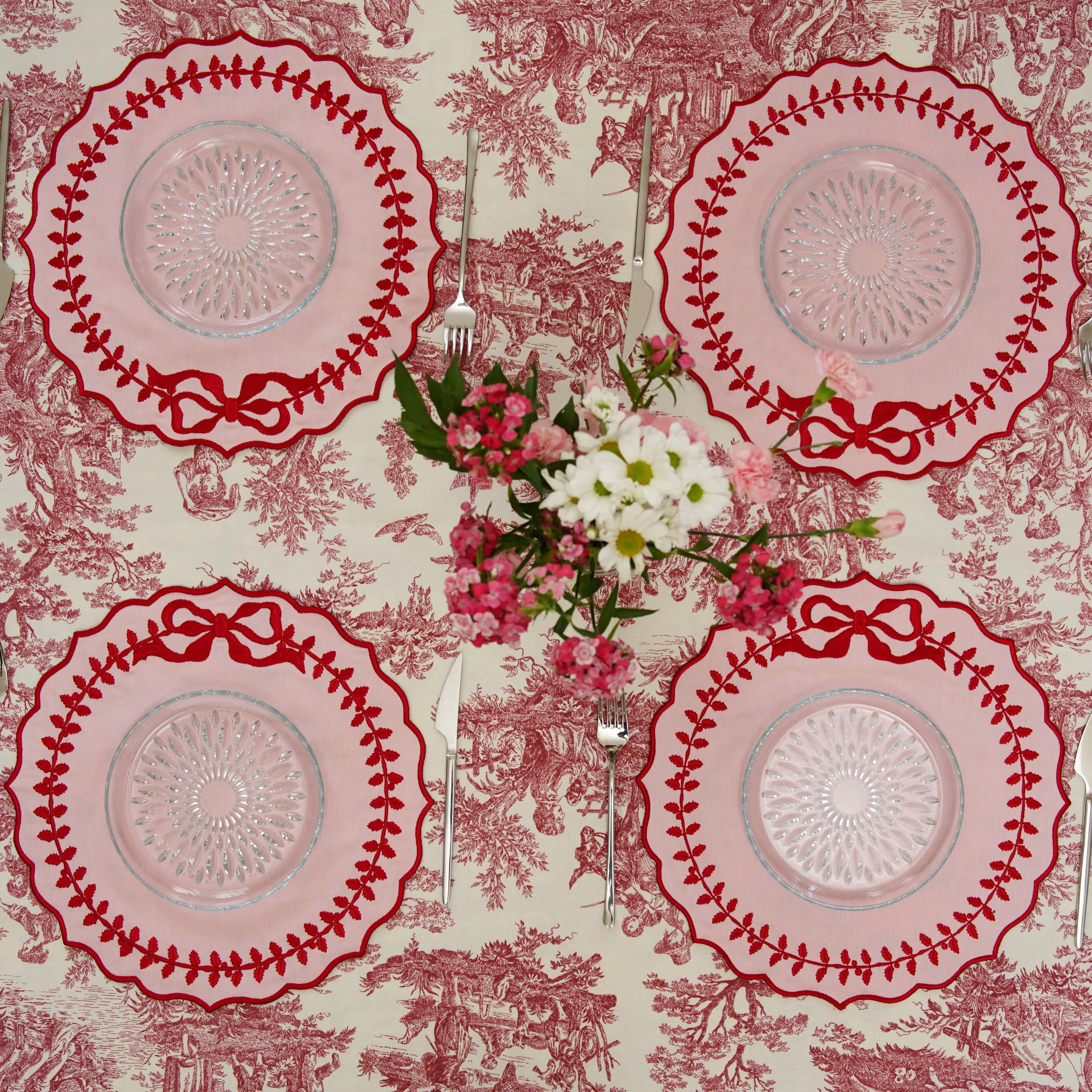 Champagne Pink Cotton Blend Round Placemat - Image 5