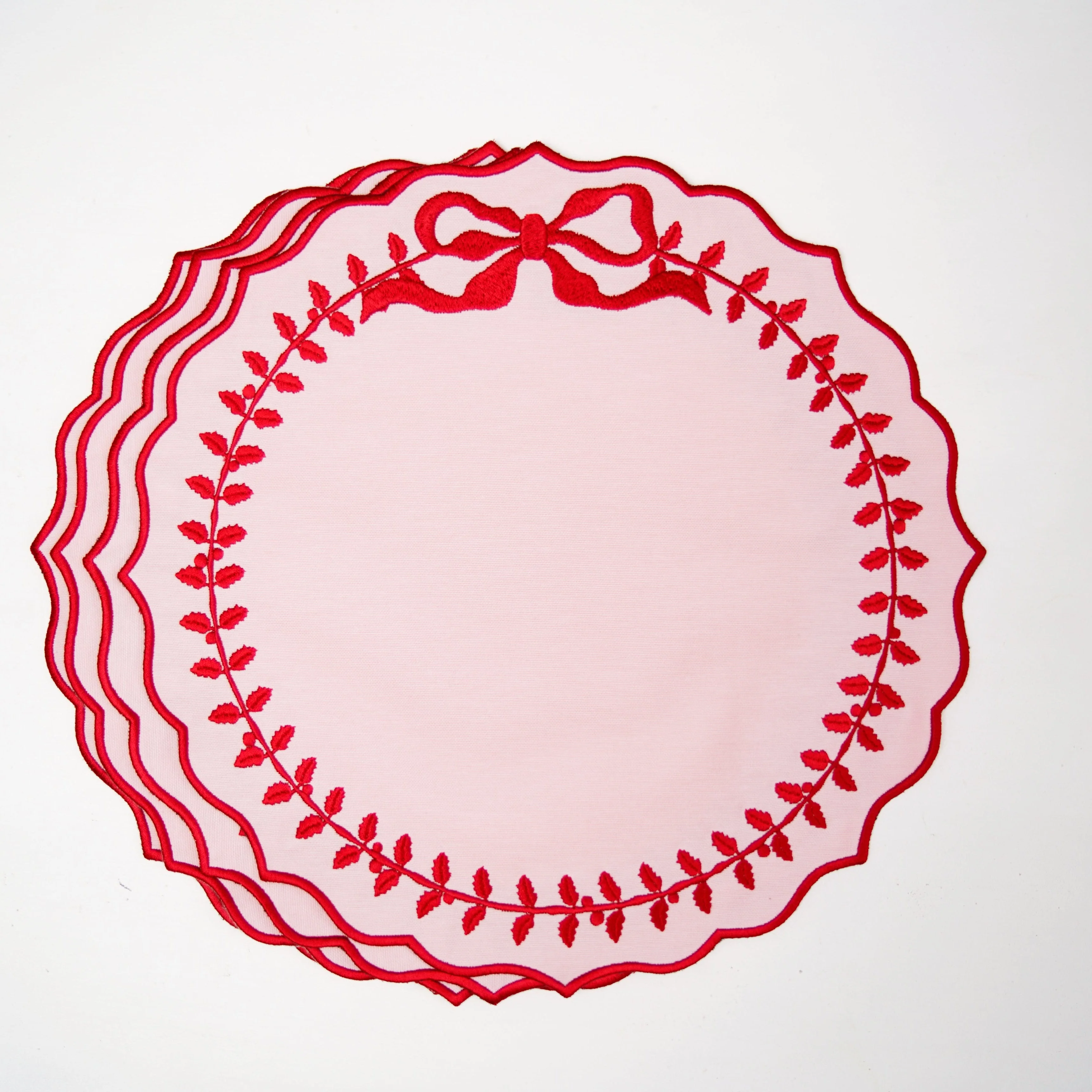 Champagne Pink Cotton Blend Round Placemat - Image 6