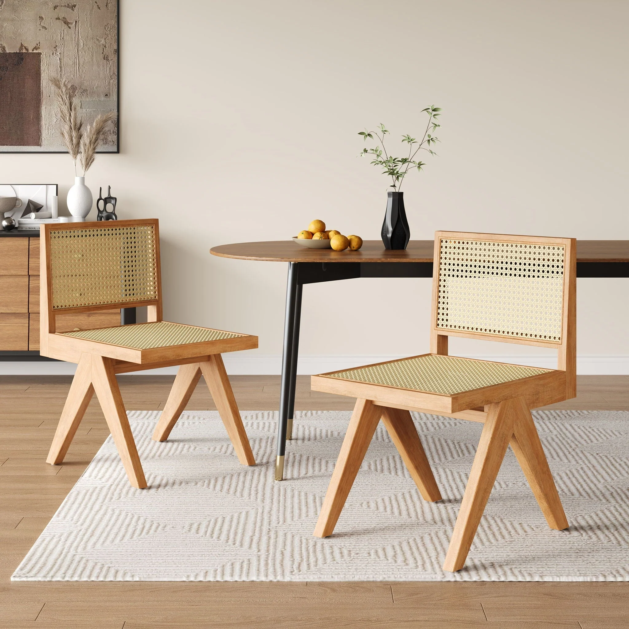 Chandigarh Dining Room Chairs with Natural Rattan (Set of 2) - Image 27