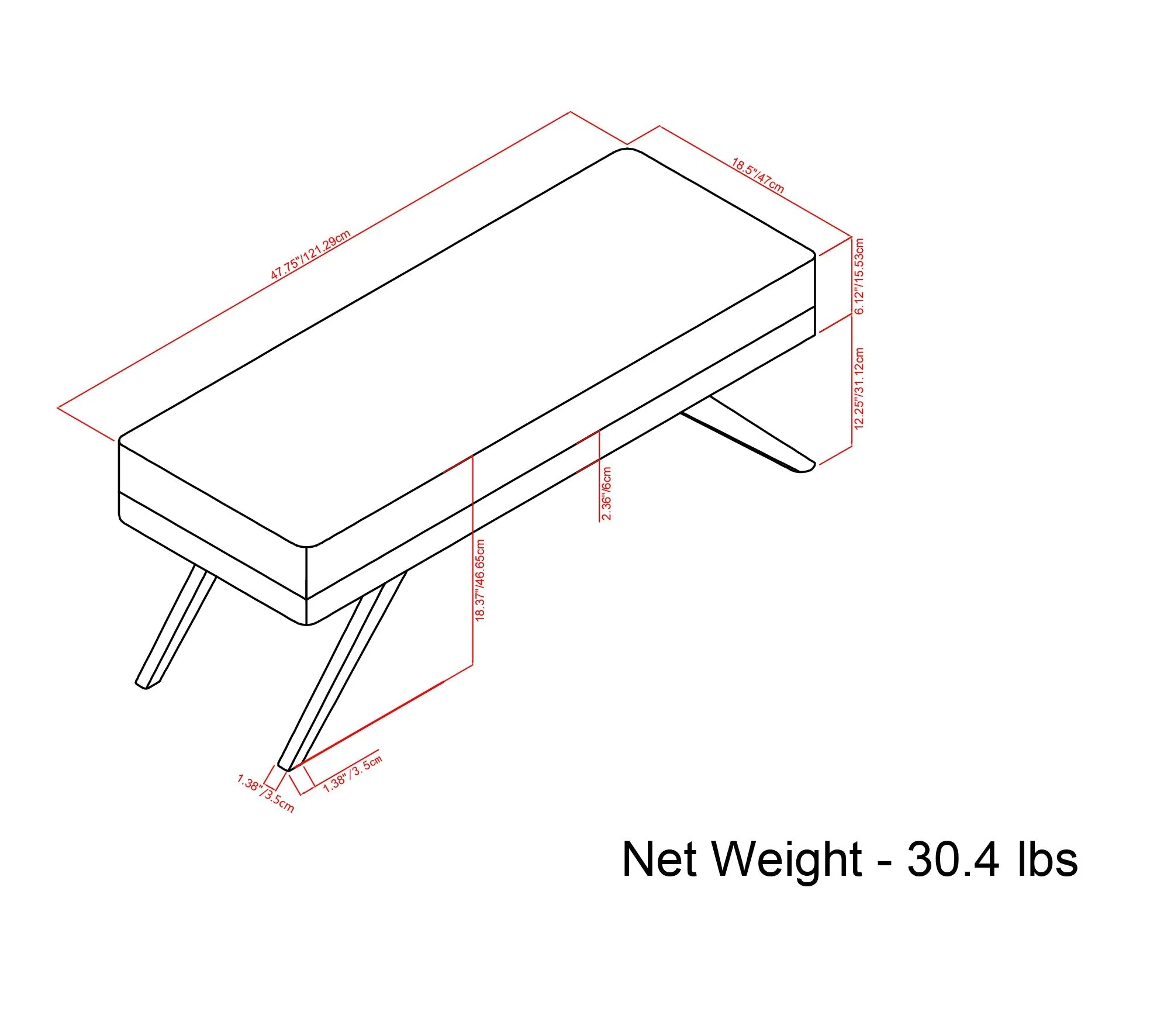 Chanelle - Mid Century Ottoman Bench - Platinum - Image 8