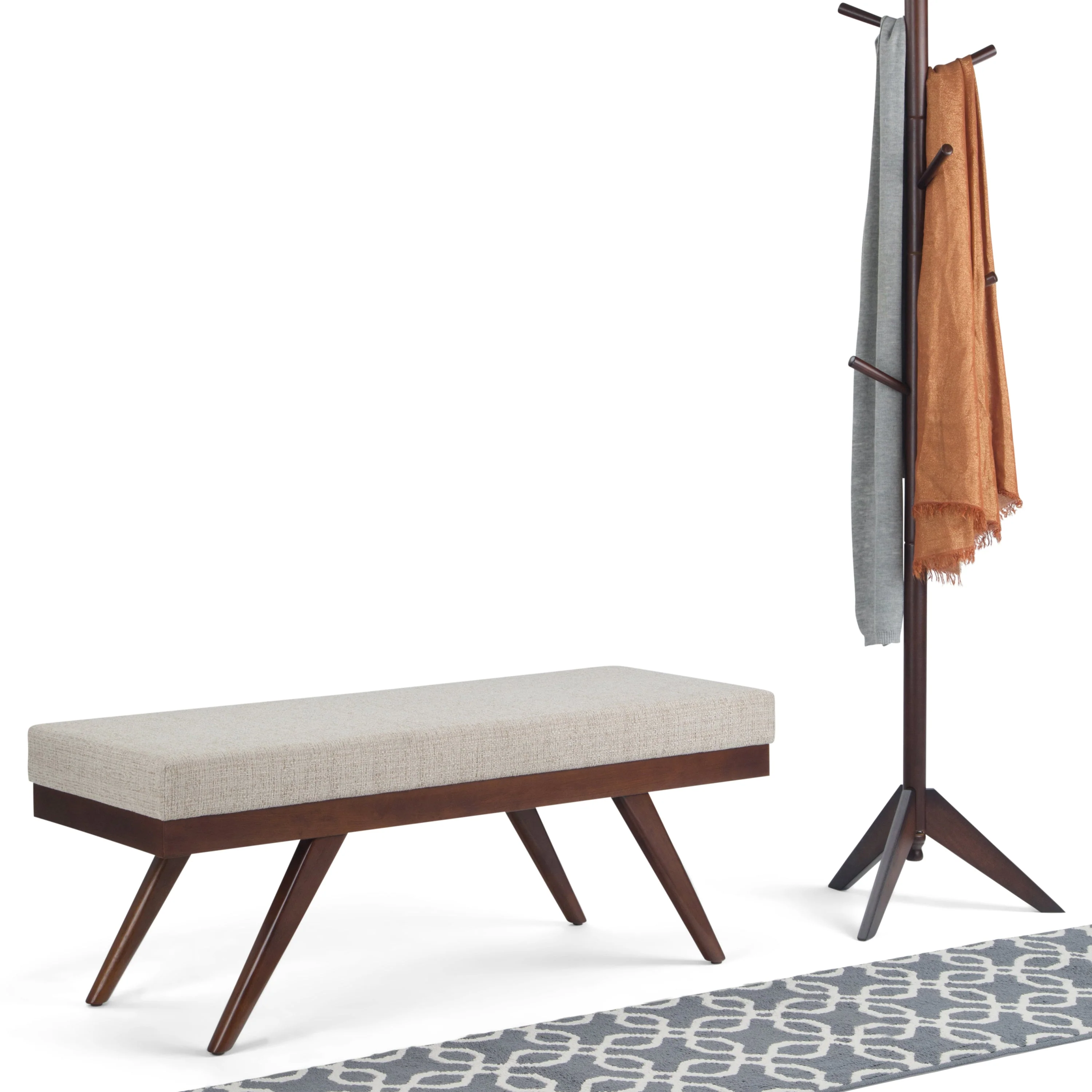 Chanelle - Mid Century Ottoman Bench - Platinum - Image 9