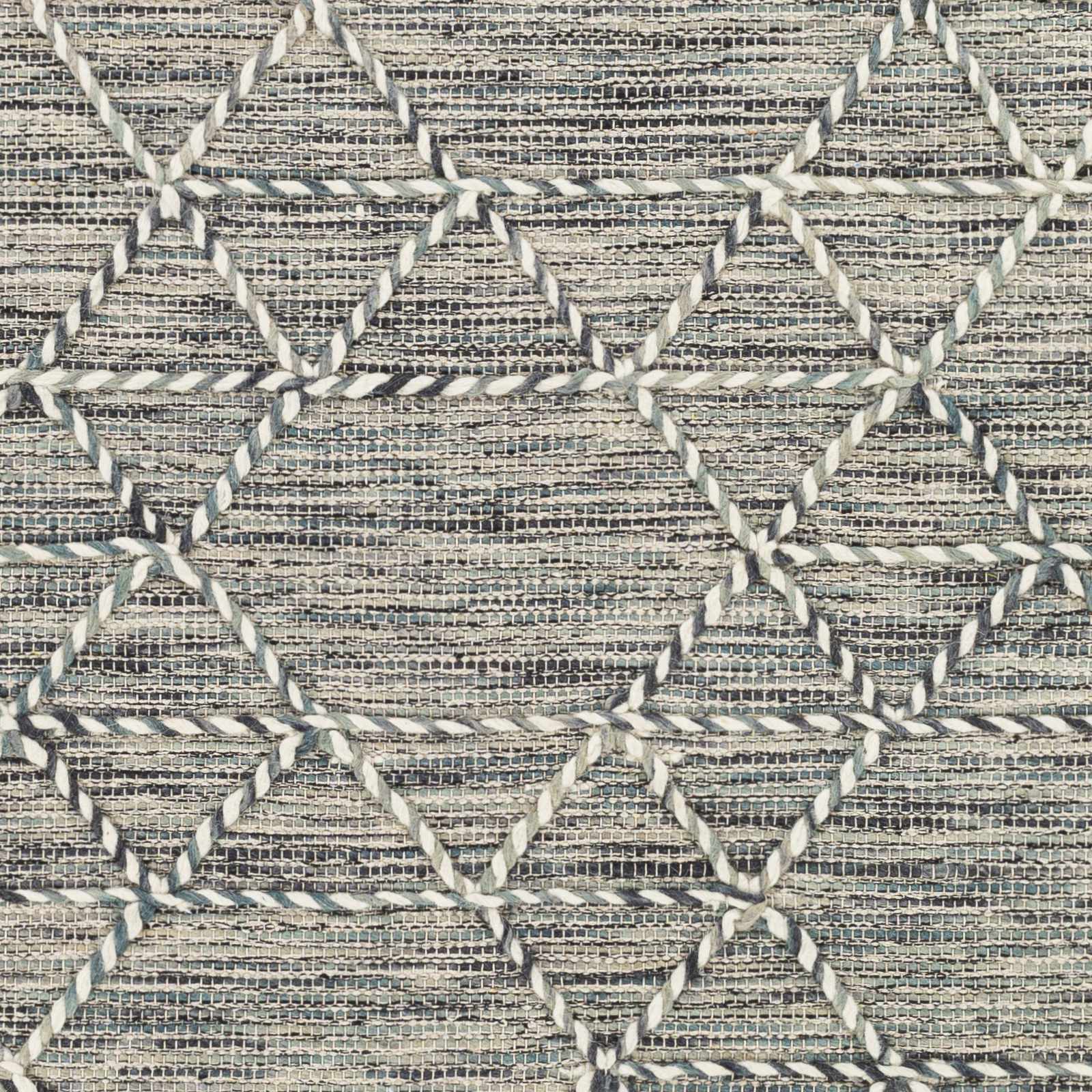 Charcoal Cream Sapadun Wool Blend Braided Tassel Area Rug - Clearance - Image 7