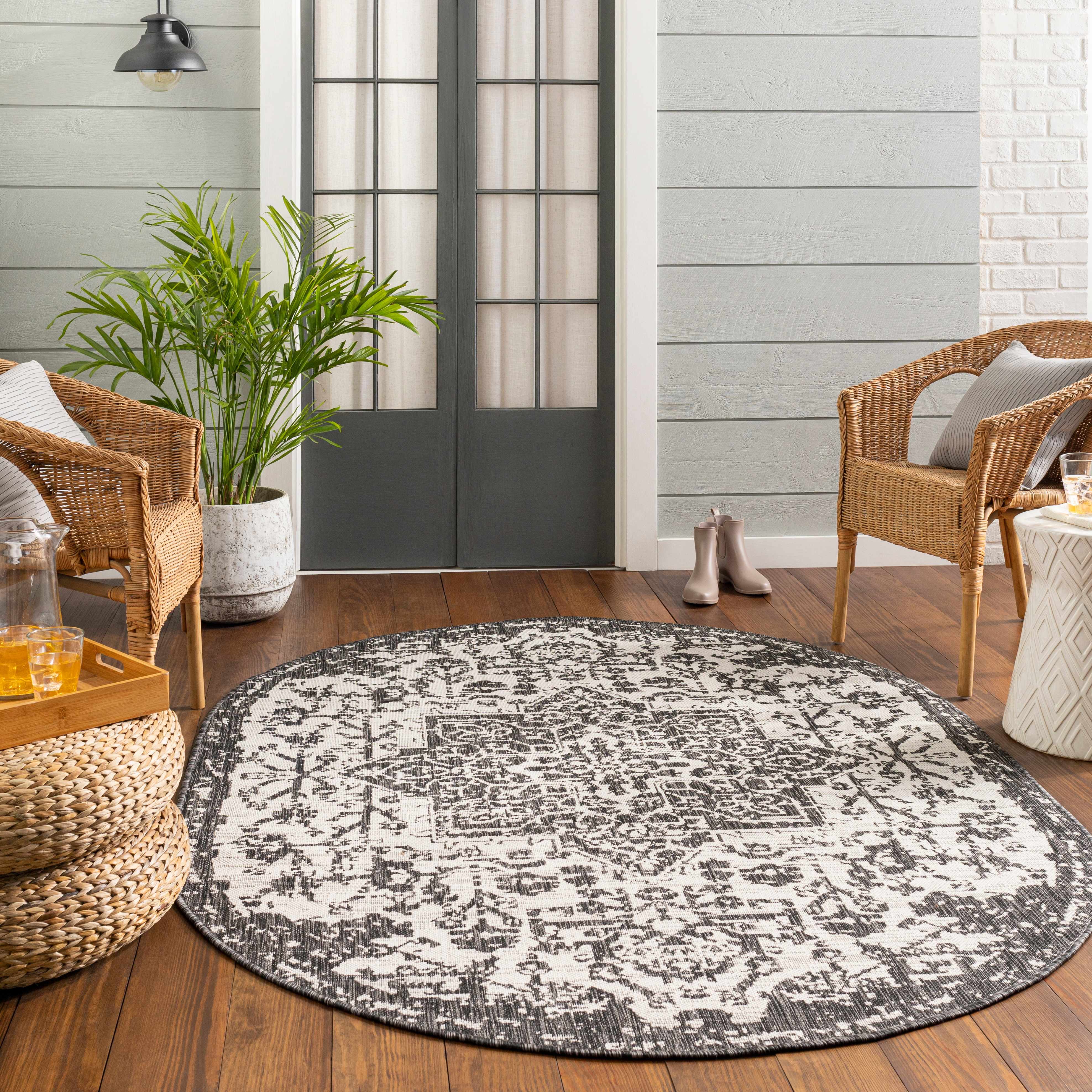 Charcoal Kilmacolm Indoor & Outdoor Area Rug - Clearance - Image 12