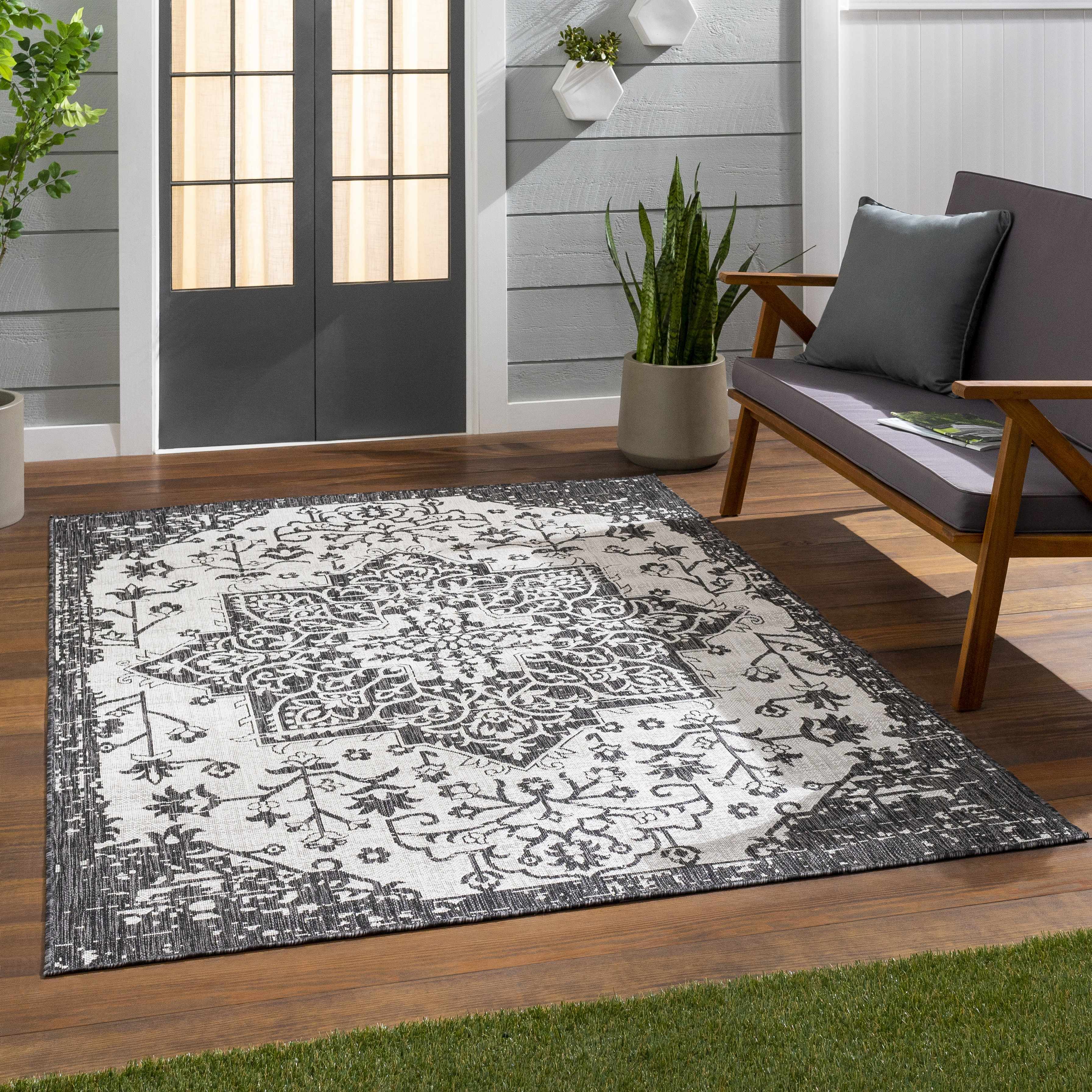 Charcoal Kilmacolm Indoor & Outdoor Area Rug - Clearance - Image 14