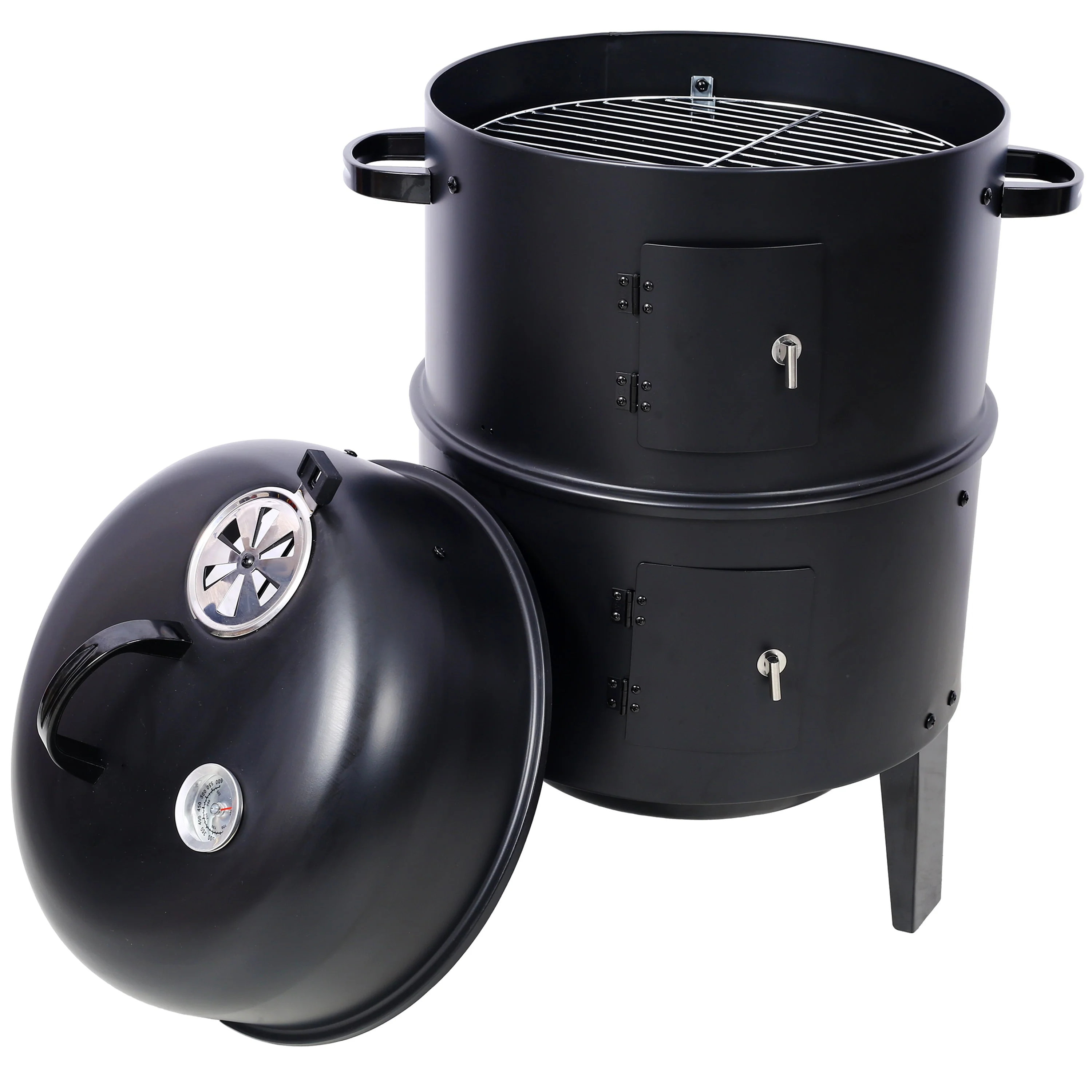 Charcoal Smoker Grill Wood Smoker Grills Outdoor Cooking 16 Inch Portable BBQ - Image 3
